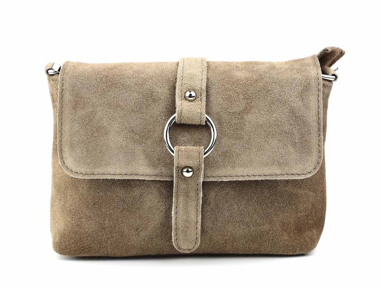 ITALYSHOP24 Schultertasche Made in Italy Damen Leder Tasche Umhängetasche Handtasche CrossOver, Schultertasche CrossBody Wildleder Abendtasche Echtleder Messenger