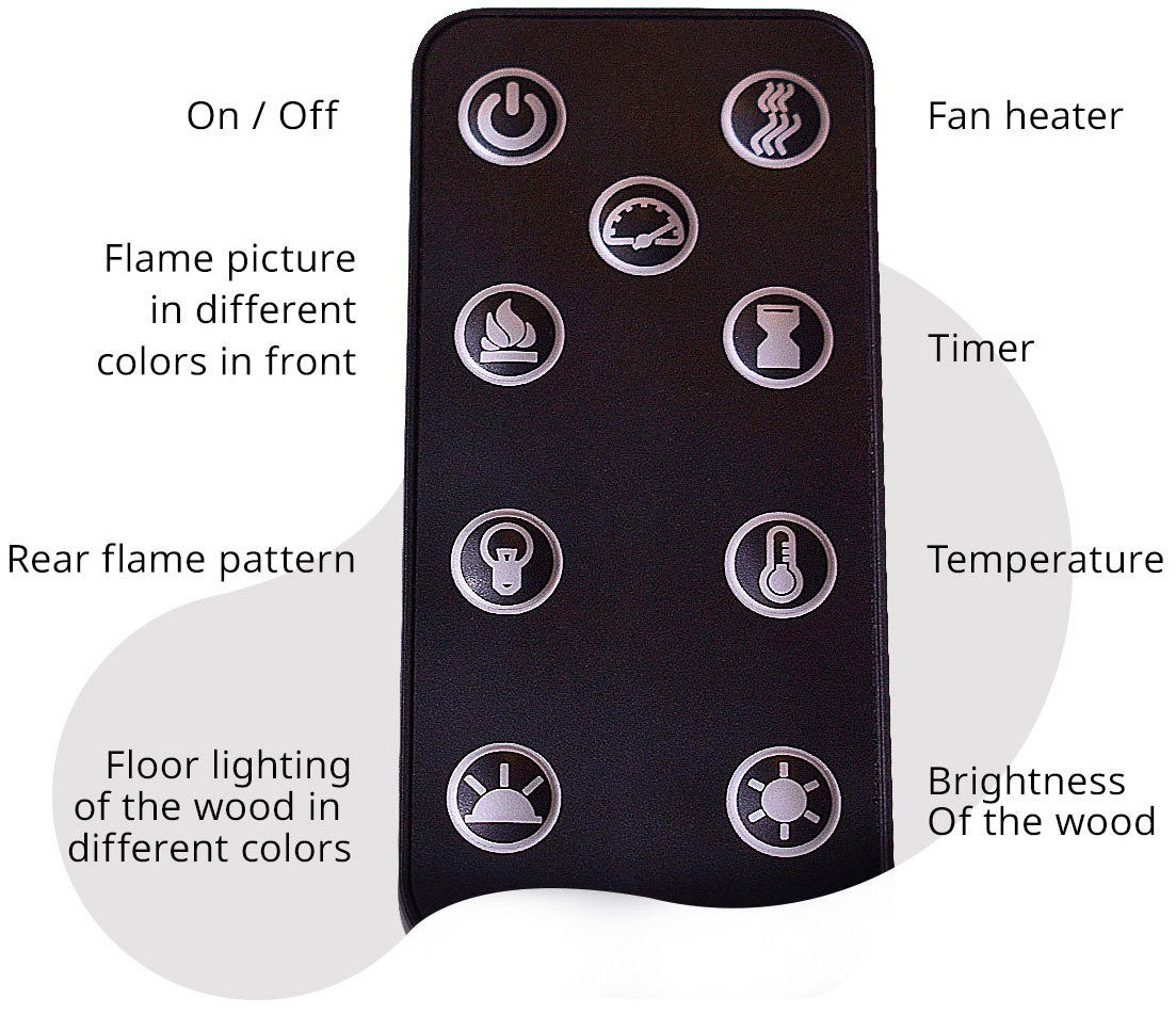 mit LED«, GLOW 1600W, Heizfunktion bis schwarz 36 Insert Fernbedienung FIRE Elektrokamin & »Edge Abschaltautomatik