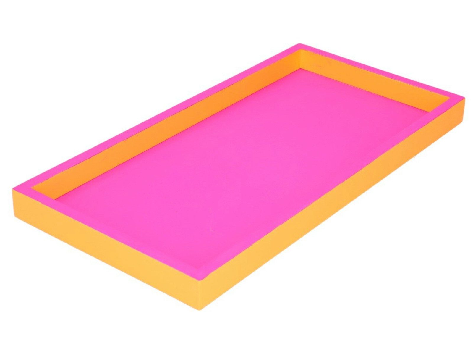 Giftcompany Dekotablett Neo Tablett rechteckig neon pink/ neon orange 30cm