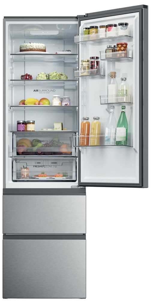 Haier Kühl-/Gefrierkombination HTR3620CNMP, 205 cm hoch, 59,5 cm breit, Easy Access-Gefrierschubladen: Alles schnell gefunden