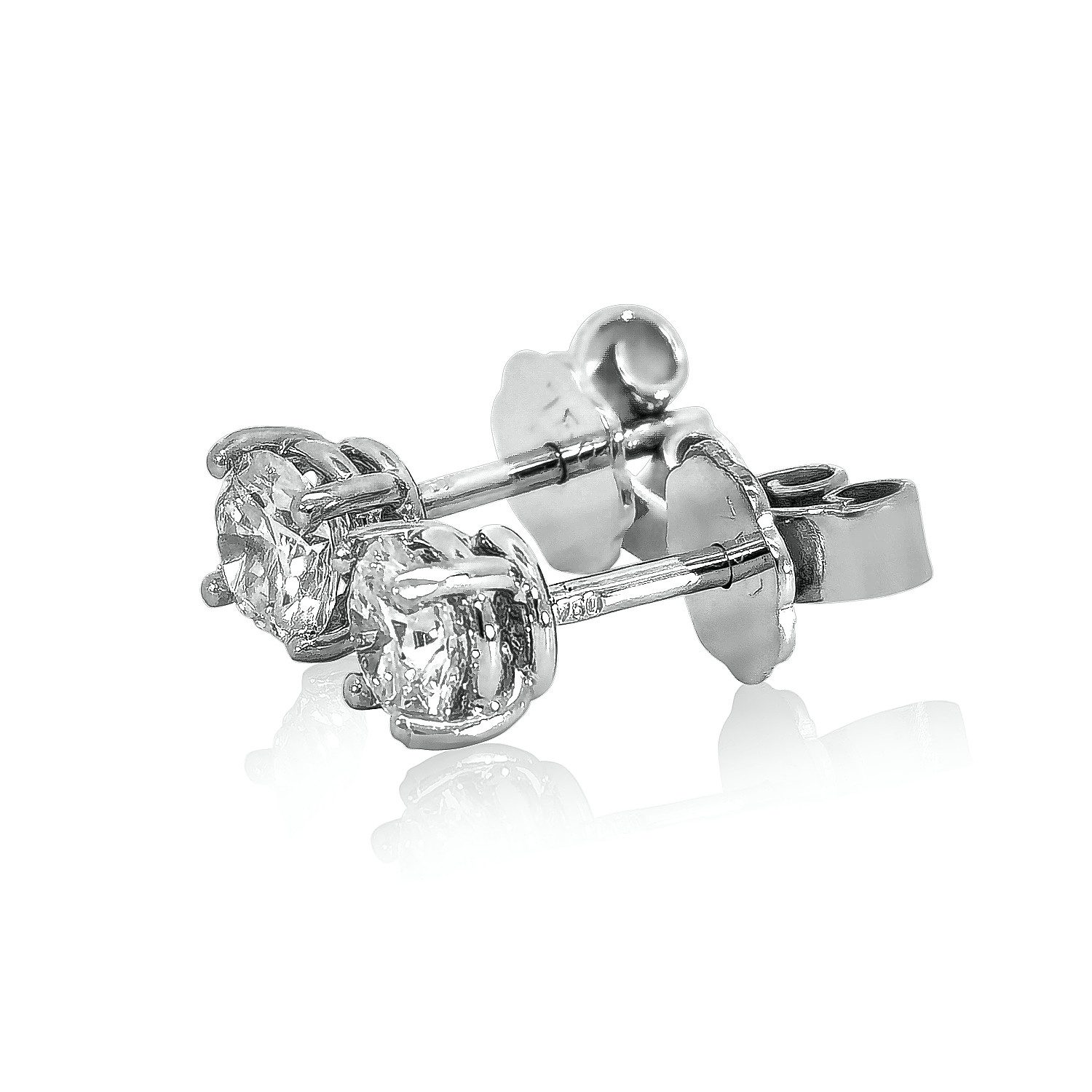 Webgoldschmied Paar Ohrstecker Brillant-Ohrstecker 750 Weißgold 1,02ct F/IF – edler Diamantschmuck, Weißgold 750, lupenreine Diamanten