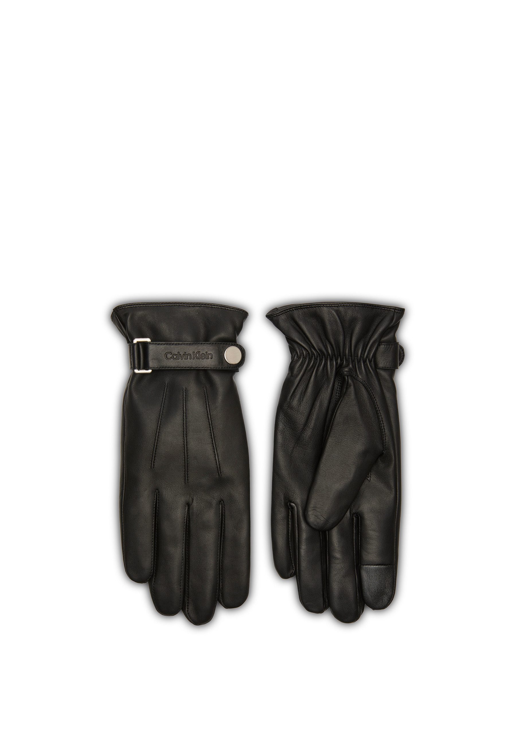 Calvin Klein Lederhandschuhe LOGO STRAP SMOOTH LEATHER GLOVES Perfekt für d günstig online kaufen