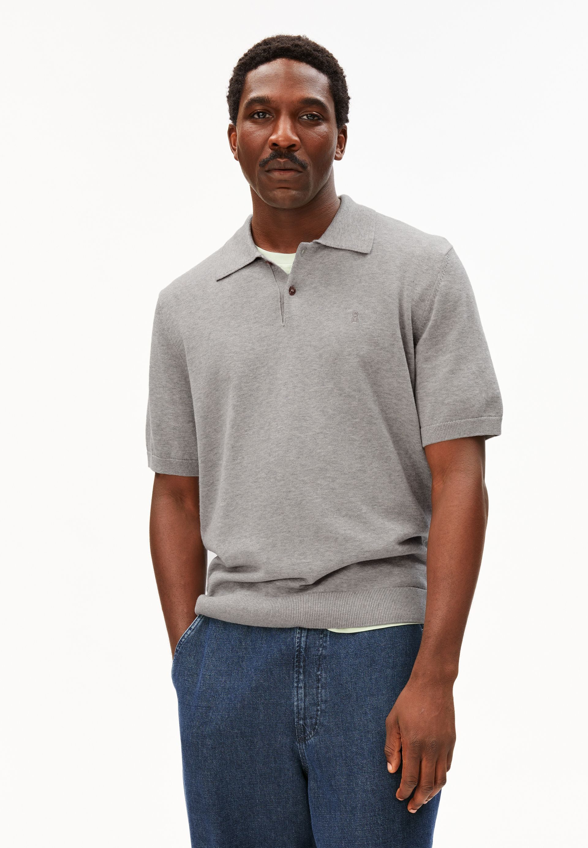Poloshirt KNIT POLO Strick-Polo aus 100% Bio-Baumwolle