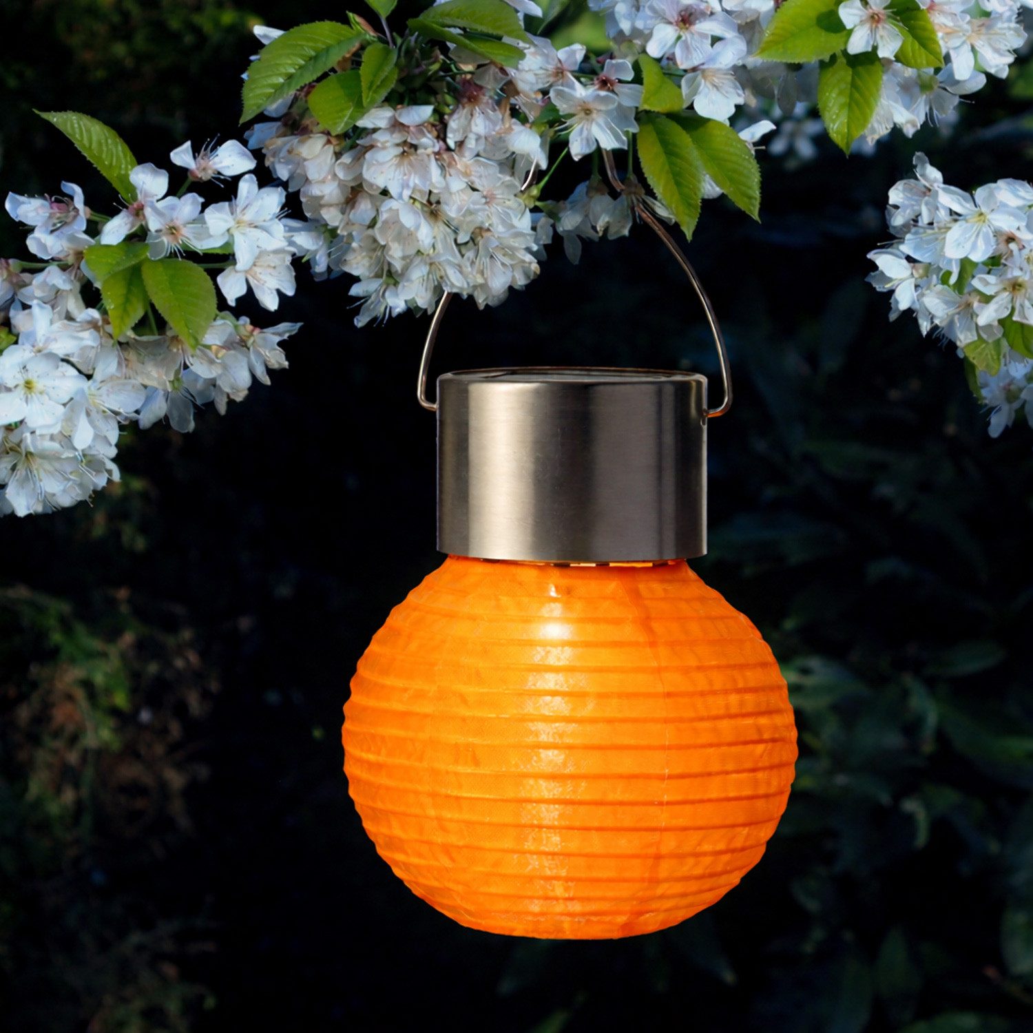 MARELIDA LED Lampion Solar Mini Gartenlampion D: 7cm Party Balkon Terrasse Laterne orange, LED Classic, kaltweiss (5300K bis 6000K)