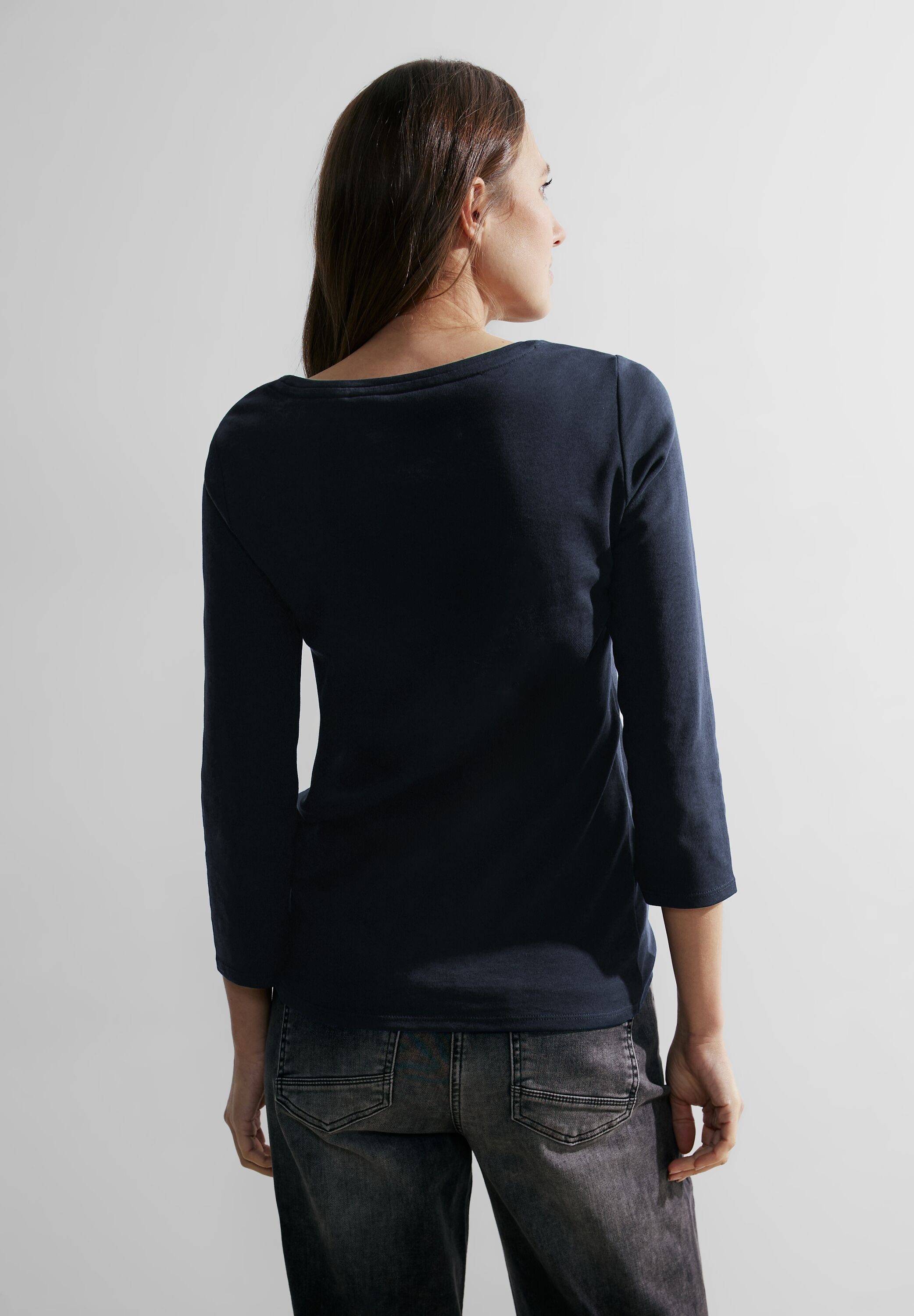 CECIL 3/4-Arm-Shirt Basic Boatneck mit U-Boot-Ausschnitt günstig online kaufen