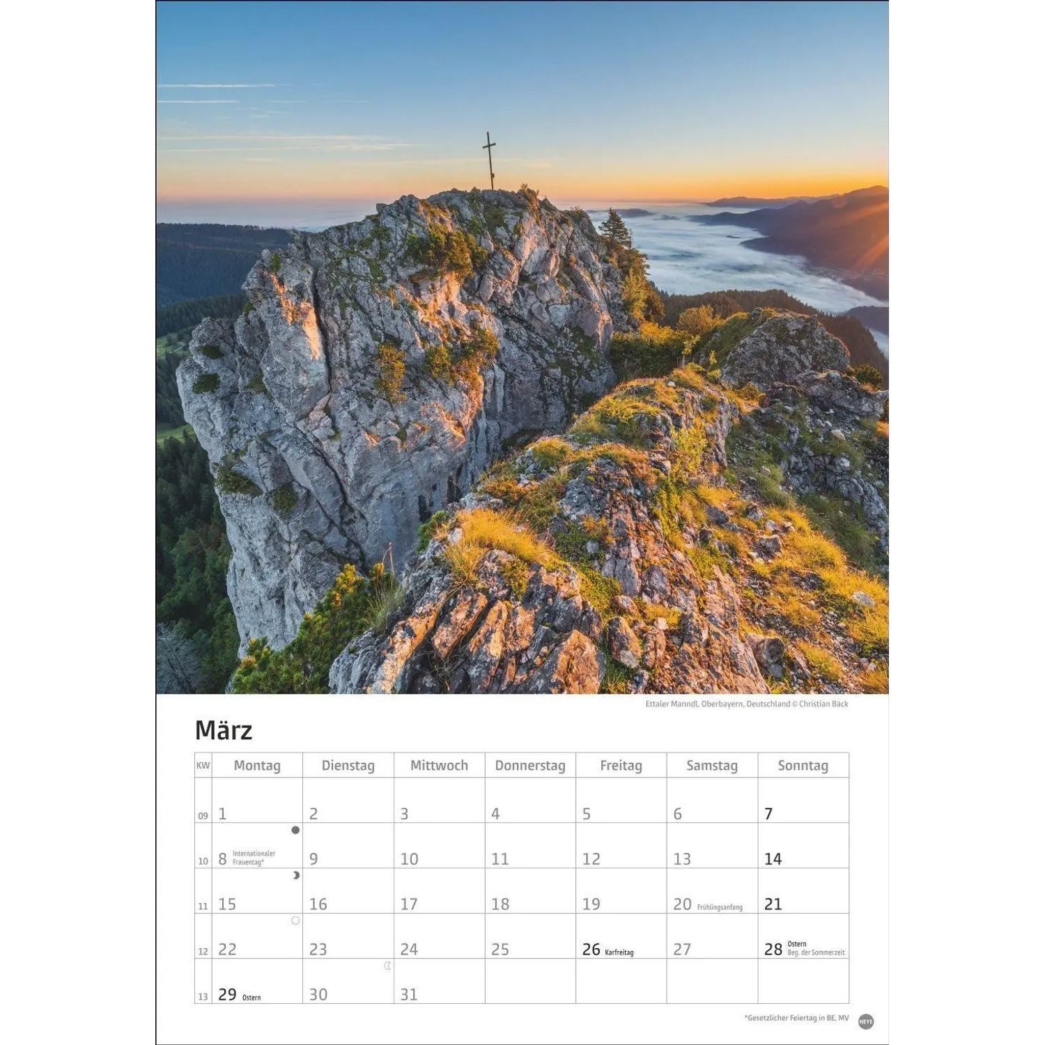 HEYE Wandkalender Alpen Kalender 2027 – Bild 4 von 5