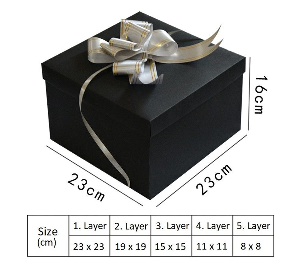 101DIYStudio Geschenkbox LEERE Geschenkbox Geburtstag Ostern zum Selber Basteln (Geburtstag Ostern Hochzeit, Mit mehreren Schichten), Inkl. Zubehör, Geschenktasche und Videoanleitung