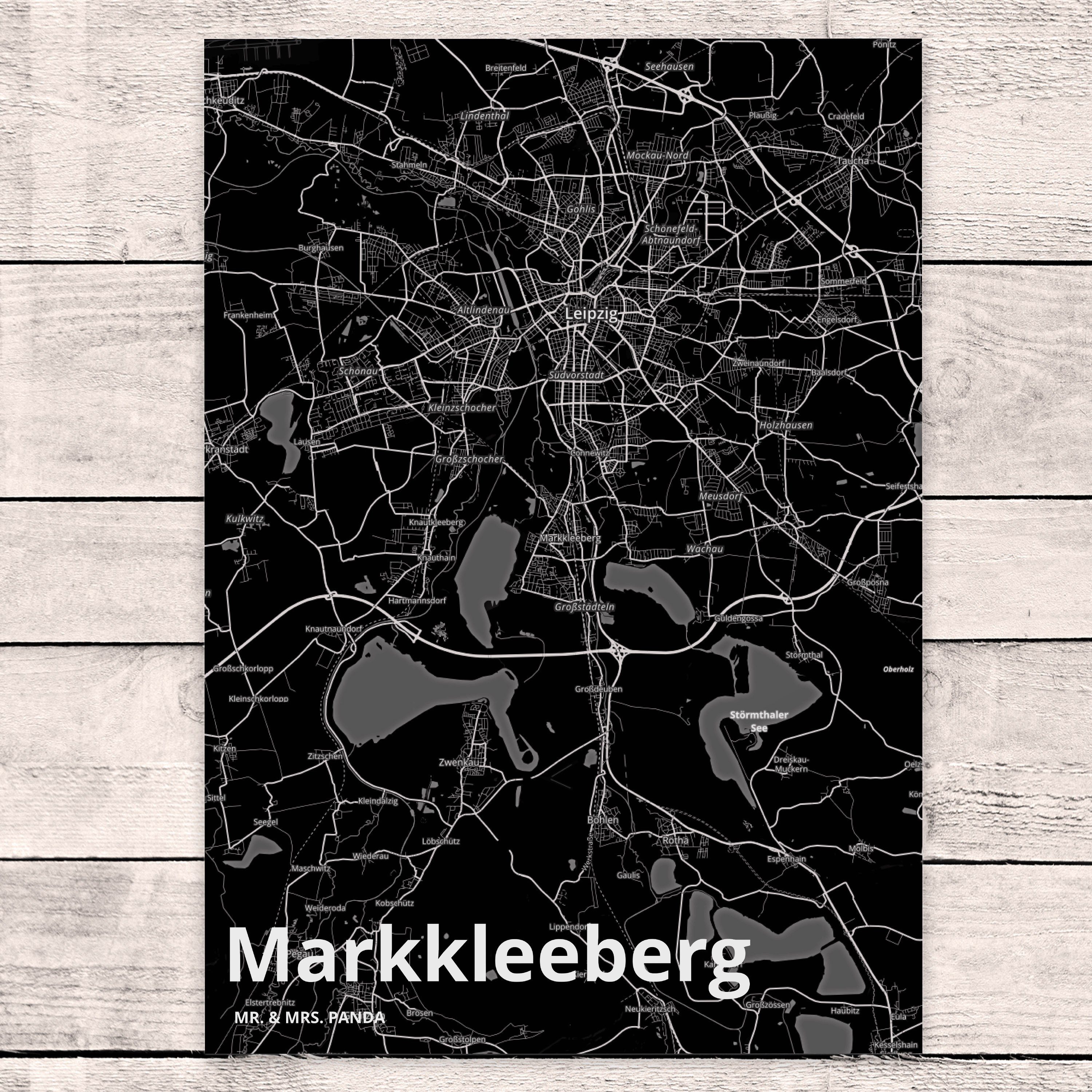 Stadt Markkleeberg - Geschenk, Postkarte Mr. Karte Grußkarte, Mrs. Panda L & Geschenkkarte, Dorf