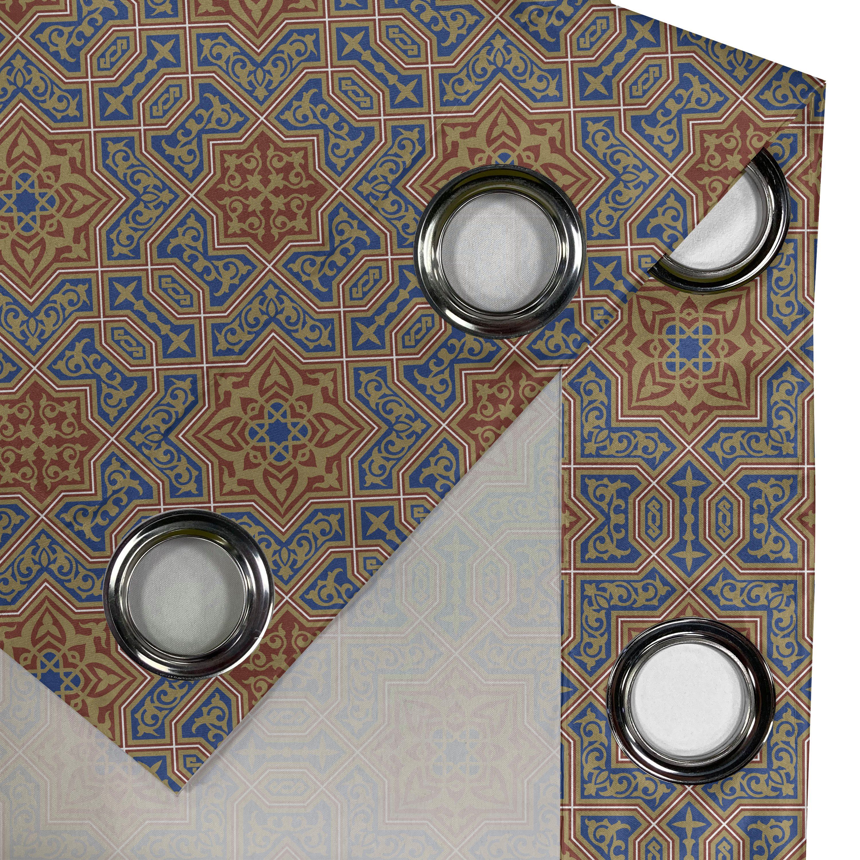 2-Panel-Fenstervorhänge Gardine Abakuhaus, Dekorative Schlafzimmer für marokkanisch traditionell Wohnzimmer,