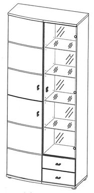 Feldmann-Wohnen Wohnwand Malta, 330x40x198cm, 4-teiliges Schlafzimmer-Set