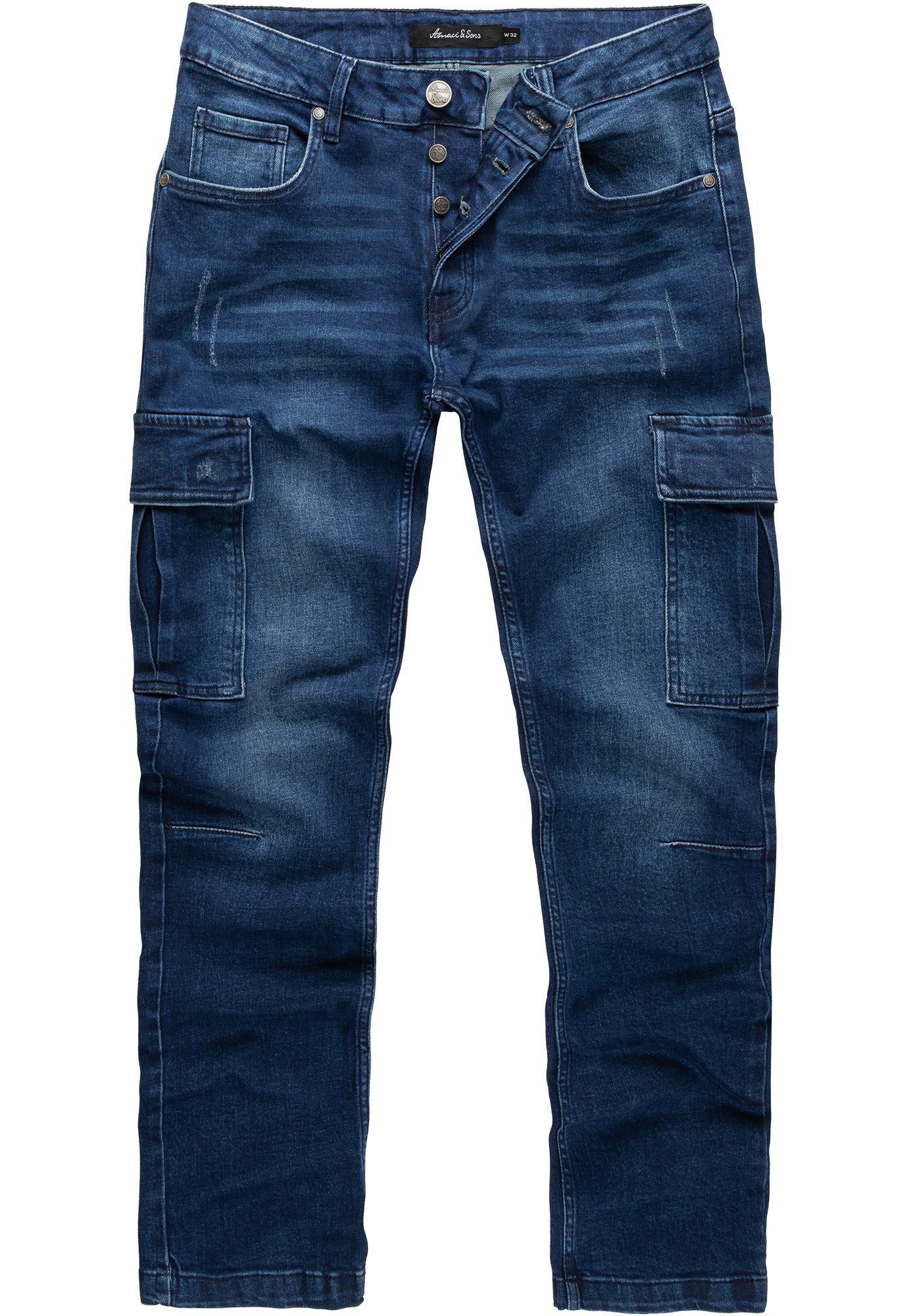 Amaci&Sons Straight-Jeans MIAMI Regular Slim Cargo Jeans günstig online kaufen