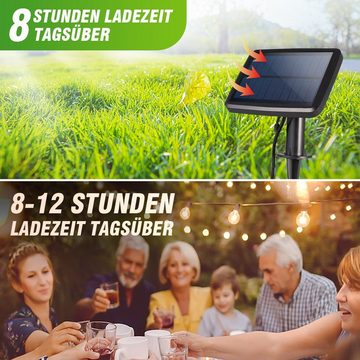 Welikera LED Stripe LED-Lichterkette Solar Lichterkette Außen-6.1M mit 12 Glühbirnen