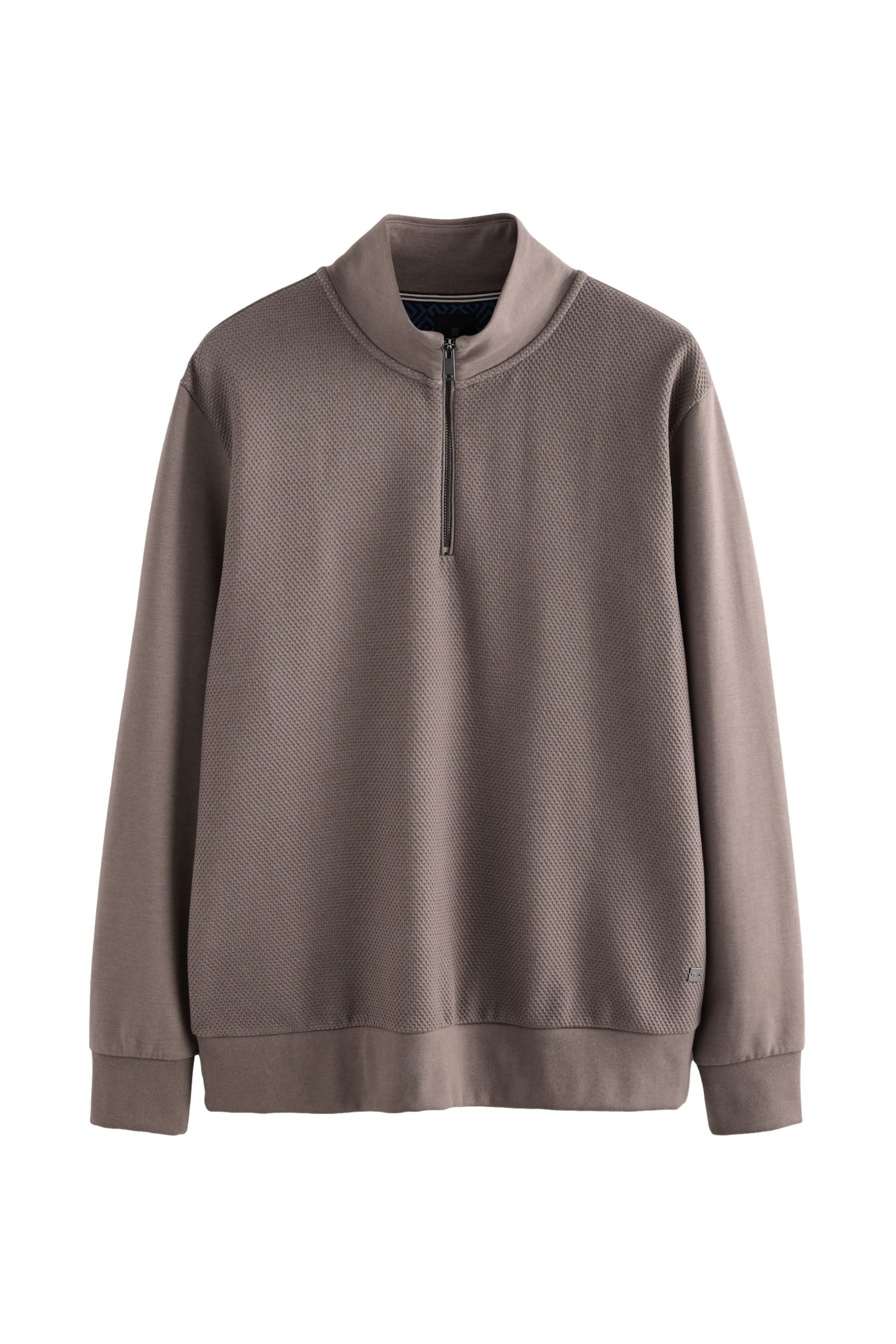 Sweatjacke Struktierte Sweatshirtjacke mit Reißverschluss