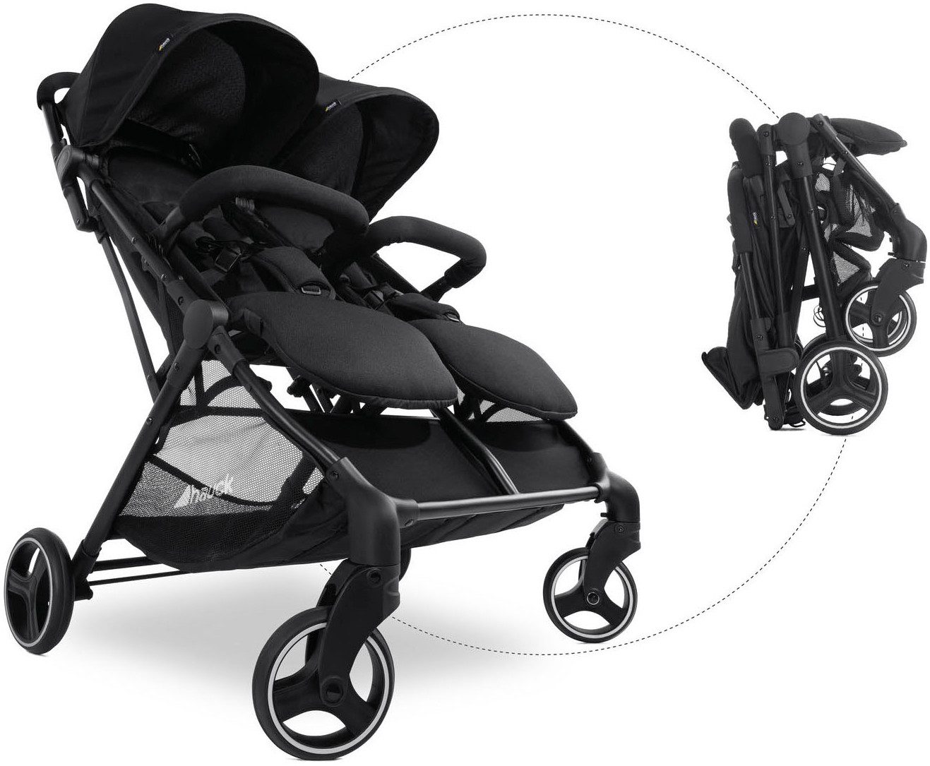 Hauck Zwillingsbuggy Swift X Duo, black, extrem schmal