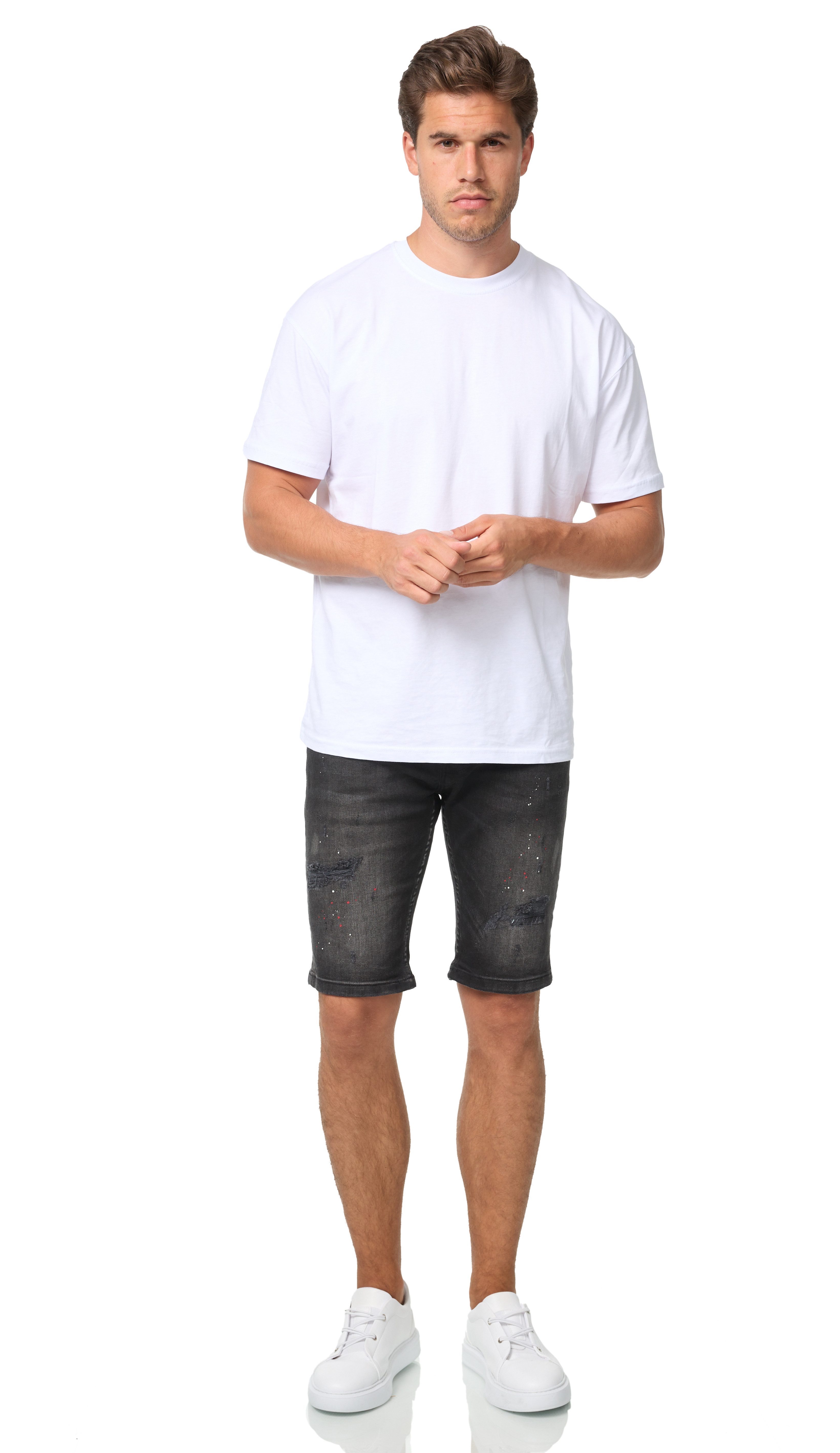 Denim House Jeansshorts Schöne Destroyed Jeans Capri im Used-Look Schwart P günstig online kaufen