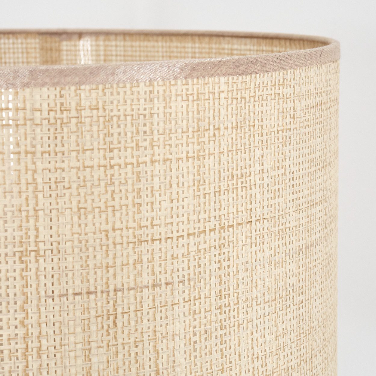 hofstein Stehlampe Stehlampe im skandinavischen Design aus Papiergeflecht/Stoff, ohne Leuchtmittel, Boho-Style mit Schirm, Ø 40cm, E27, mit Fußschalter