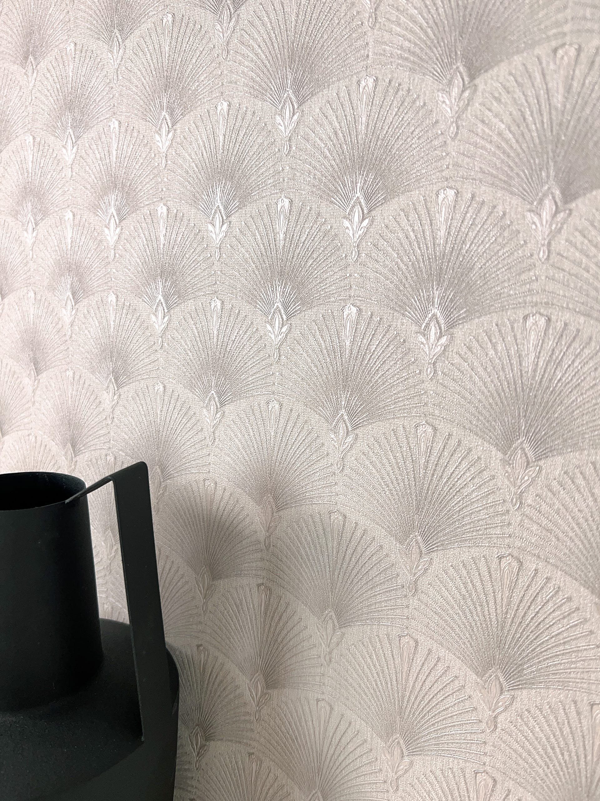 Newroom Vliestapete, Taupe Tapete Modern Fächer günstig online kaufen