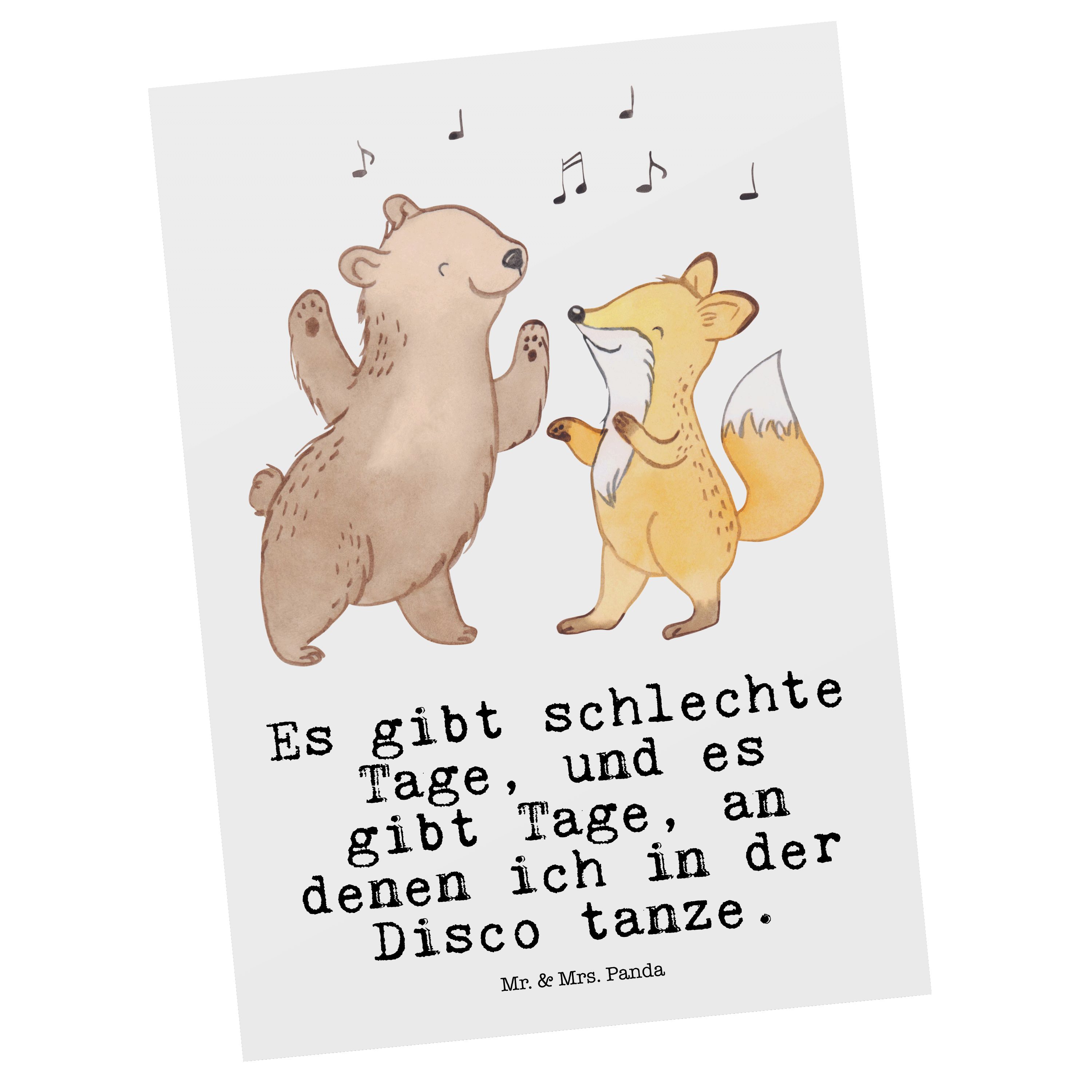 - Fuchs Mr. Tanzstimmung, Weiß & Mrs. Tage Disco Panda & Postkarte Geschenk, - Einladungskar Bär