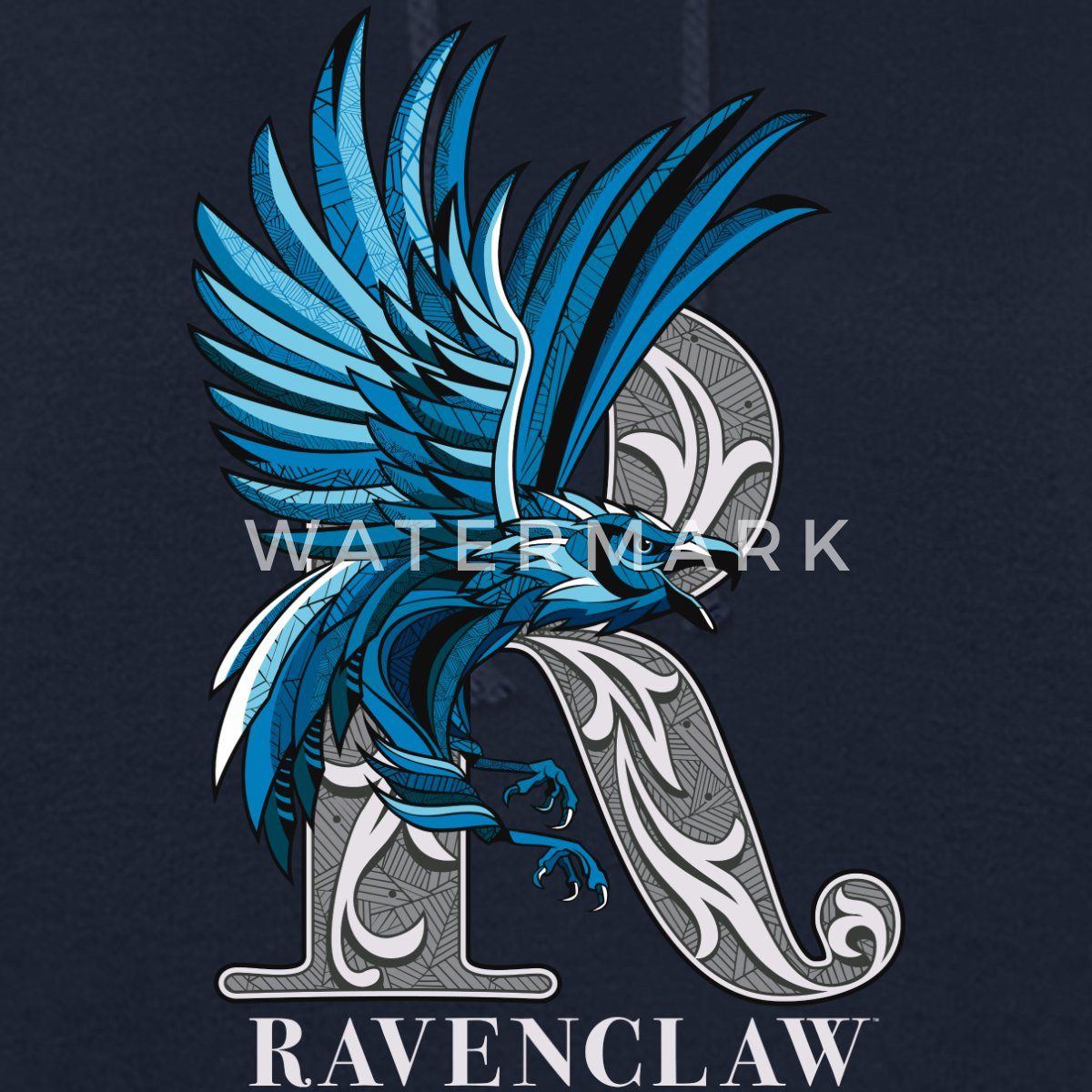 Spreadshirt Hoodie Harry Potter Ravenclaw Silver Monochrom Damen Hoodie (1-tlg)