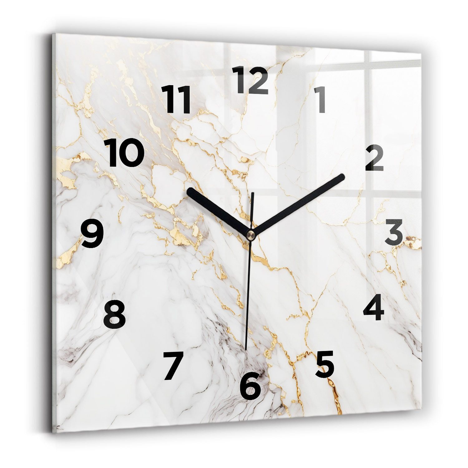 Tulup Wanduhr Glasmarmoruhr Dekorative Rechteckige Uhr aus Gehärtetem Glas günstig online kaufen