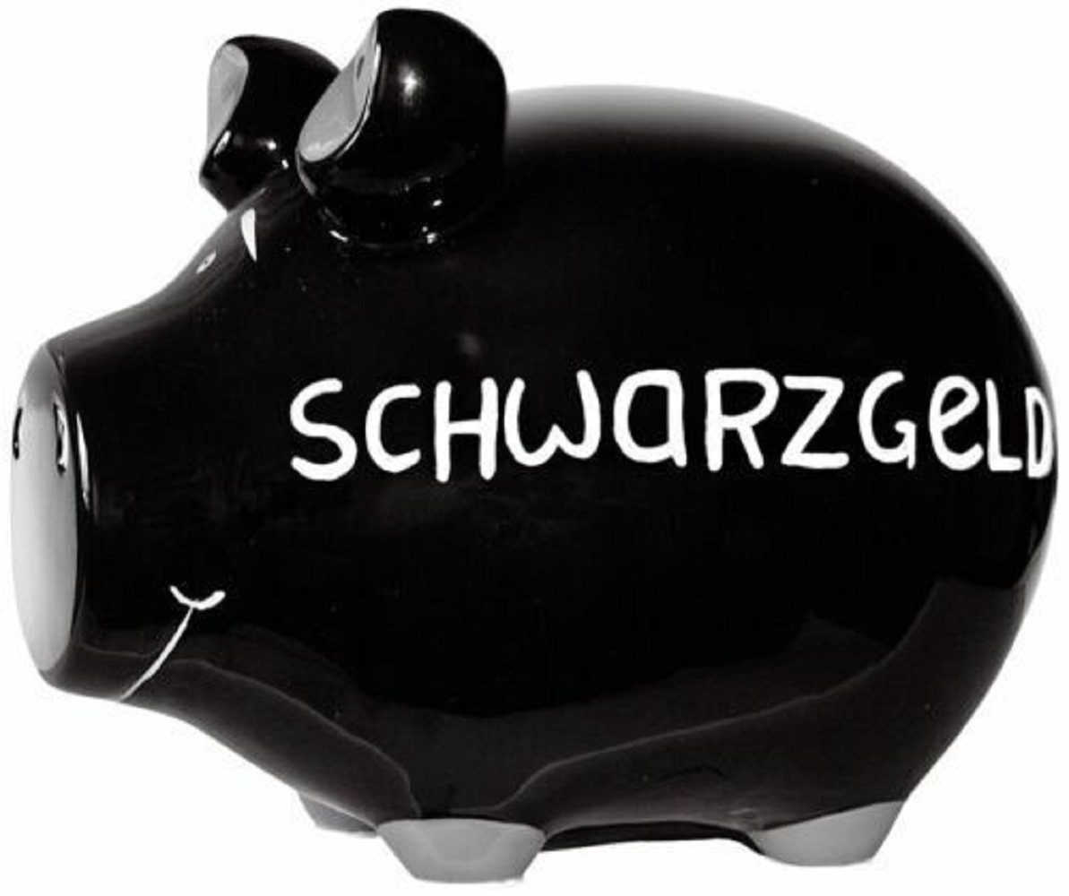 Wurm Spardose KCG Sparschwein "Schwarzgeld" Keramik Schwarz/Weiß 17x15x15cm