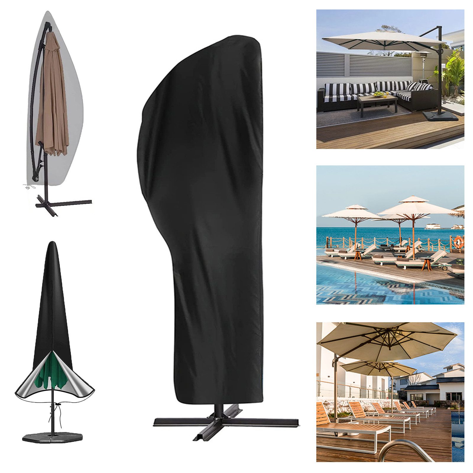 BTTO Sonnenschirm-Schutzhülle Regenschirm-Abdeckung 210D Freitragender Sonn günstig online kaufen