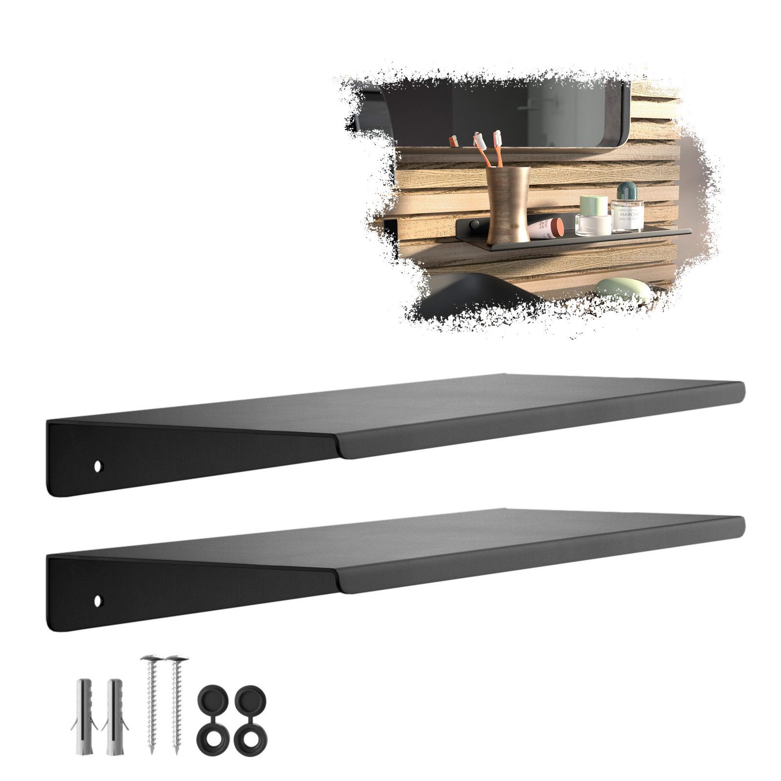 SO-TECH® Wandregal Schweberegal HOVER 35/45 x 13 x 3 cm inkl. Befestigungss günstig online kaufen