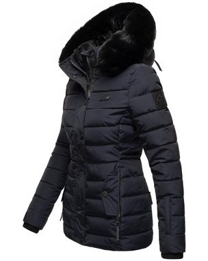 Navahoo Steppjacke Milianaa Edle Winterjacke mit weicher Kunstfell-Kapuze