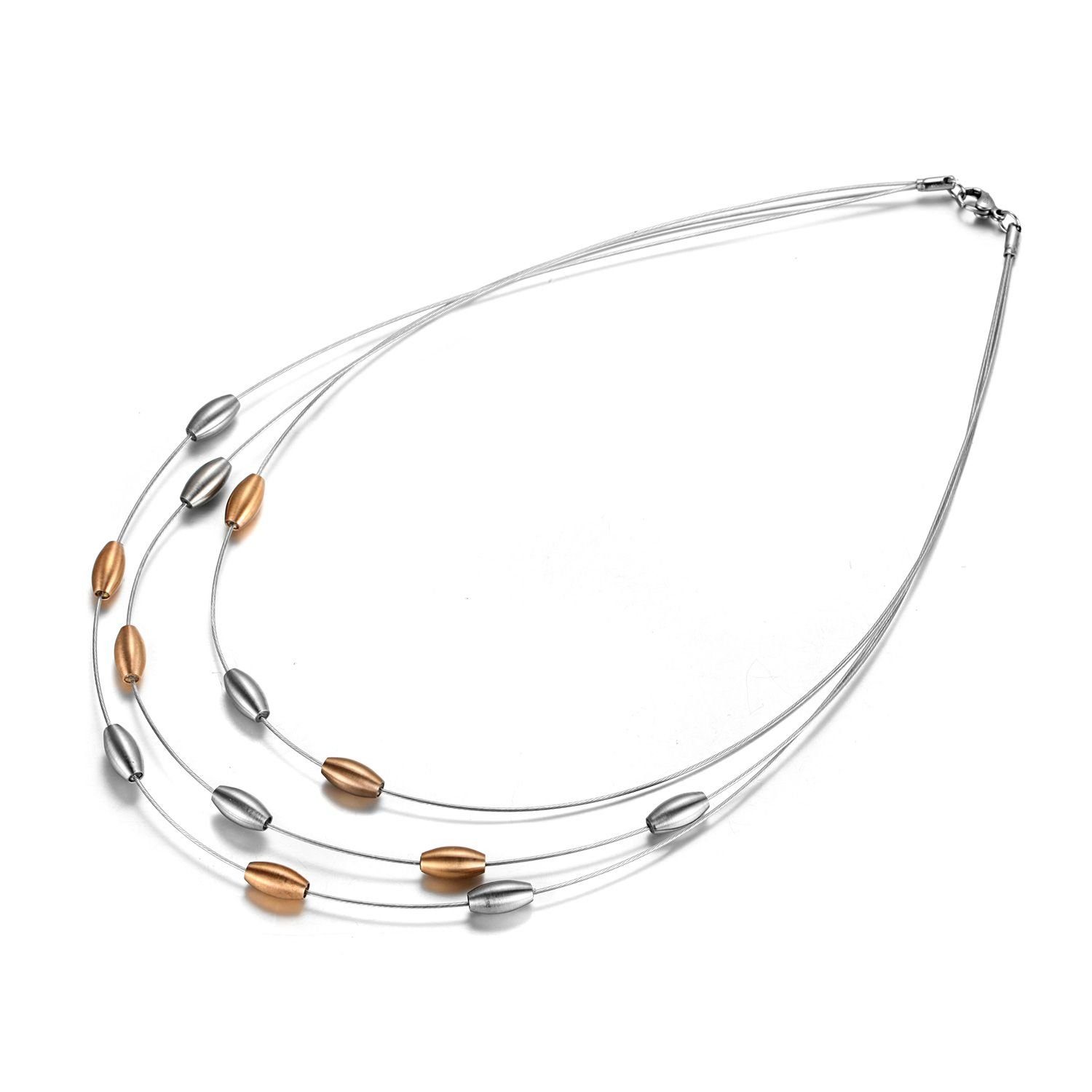 Edelstahlkette "Classic Line" Halskette Bicolor