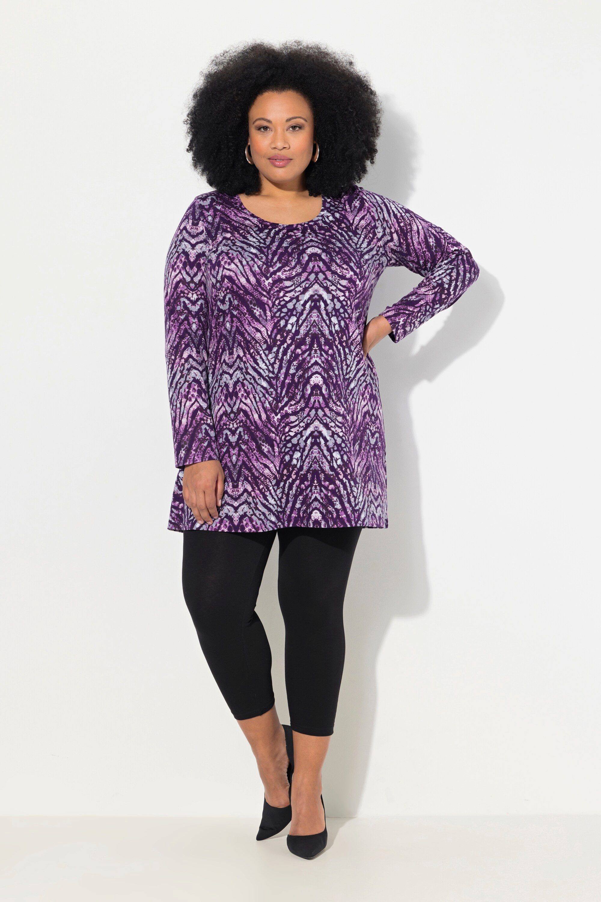 Ulla Popken Longshirt Longshirt Schlangen A-Linie günstig online kaufen