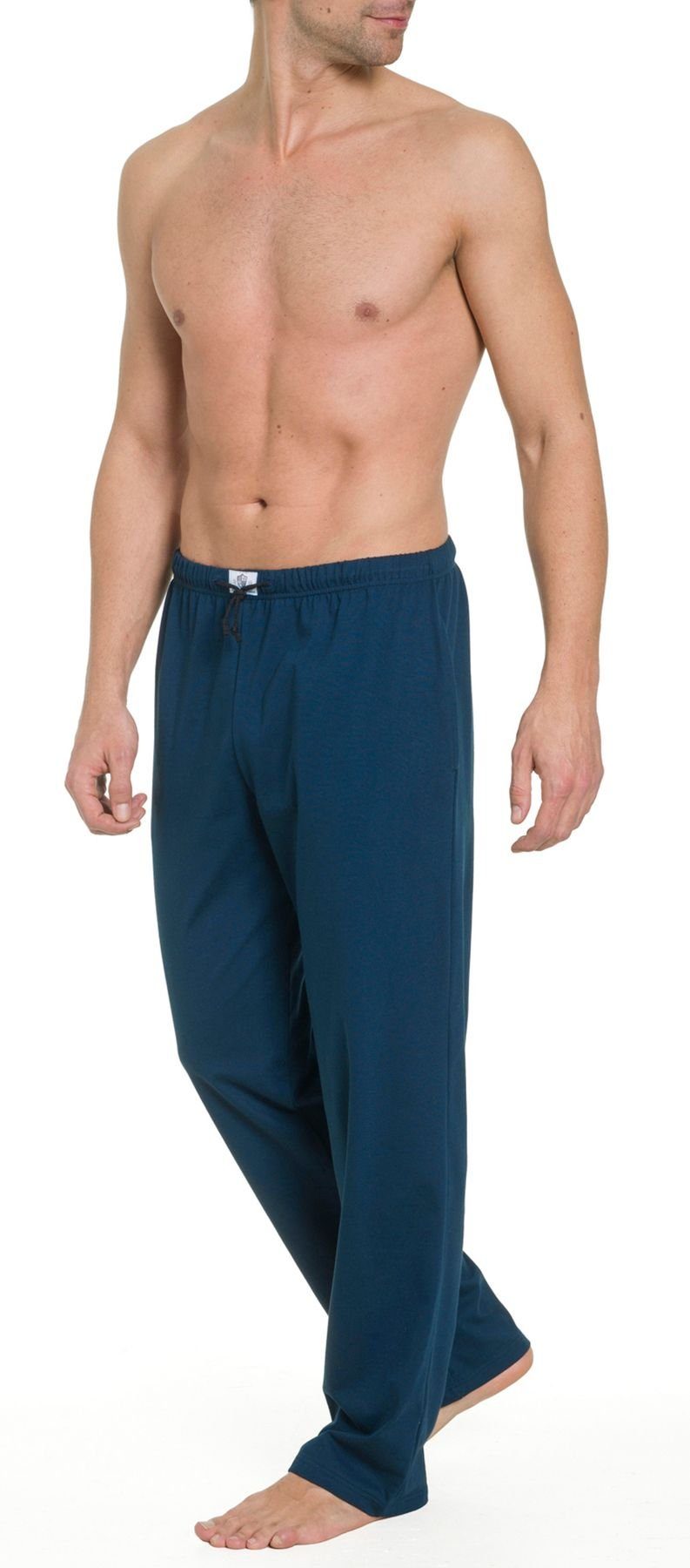 HAASIS Bodywear 1919 Pyjamahose Herren Jerseyhose 77113873-navy (1-tlg) Optimale Passform, pflegeleicht, formbeständig, hautsympatisch