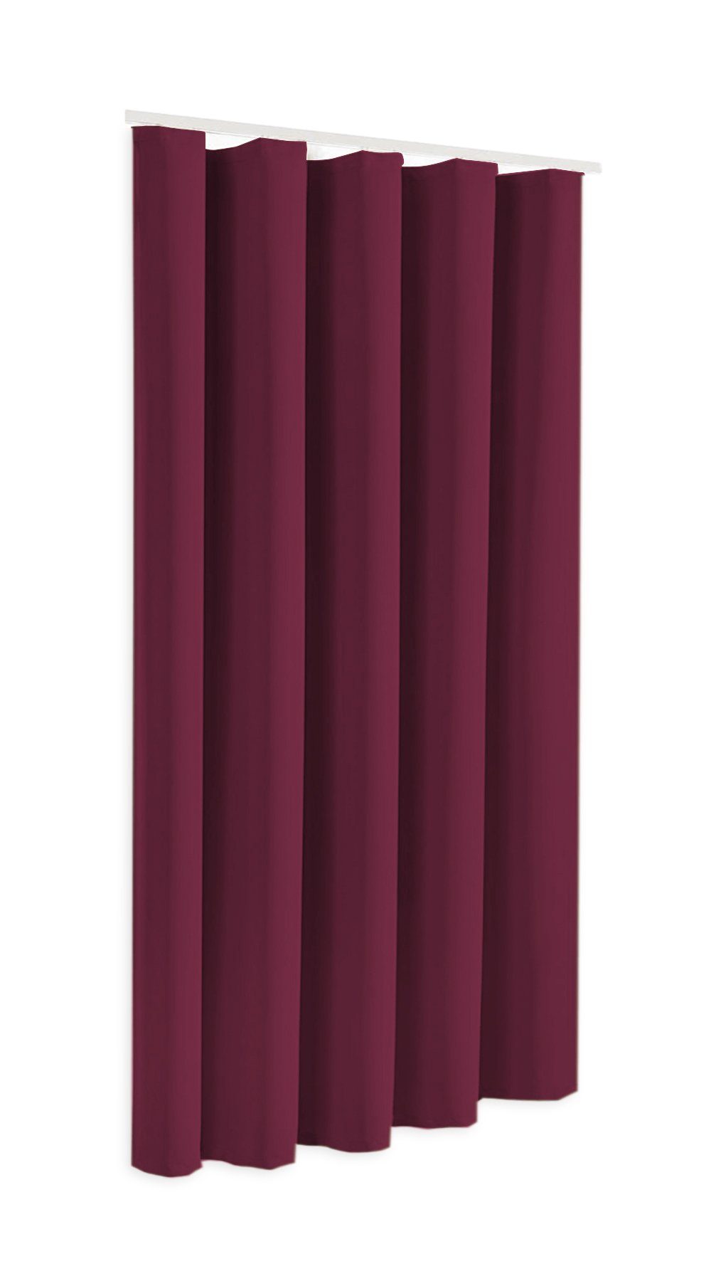 Verdunkelungsvorhang Blackout Verdunkelungsschal in Höhe 175cm oder 245cm, Modell Sopran, blickdicht, Thermovorhang, Clever-Kauf-24 bordeaux