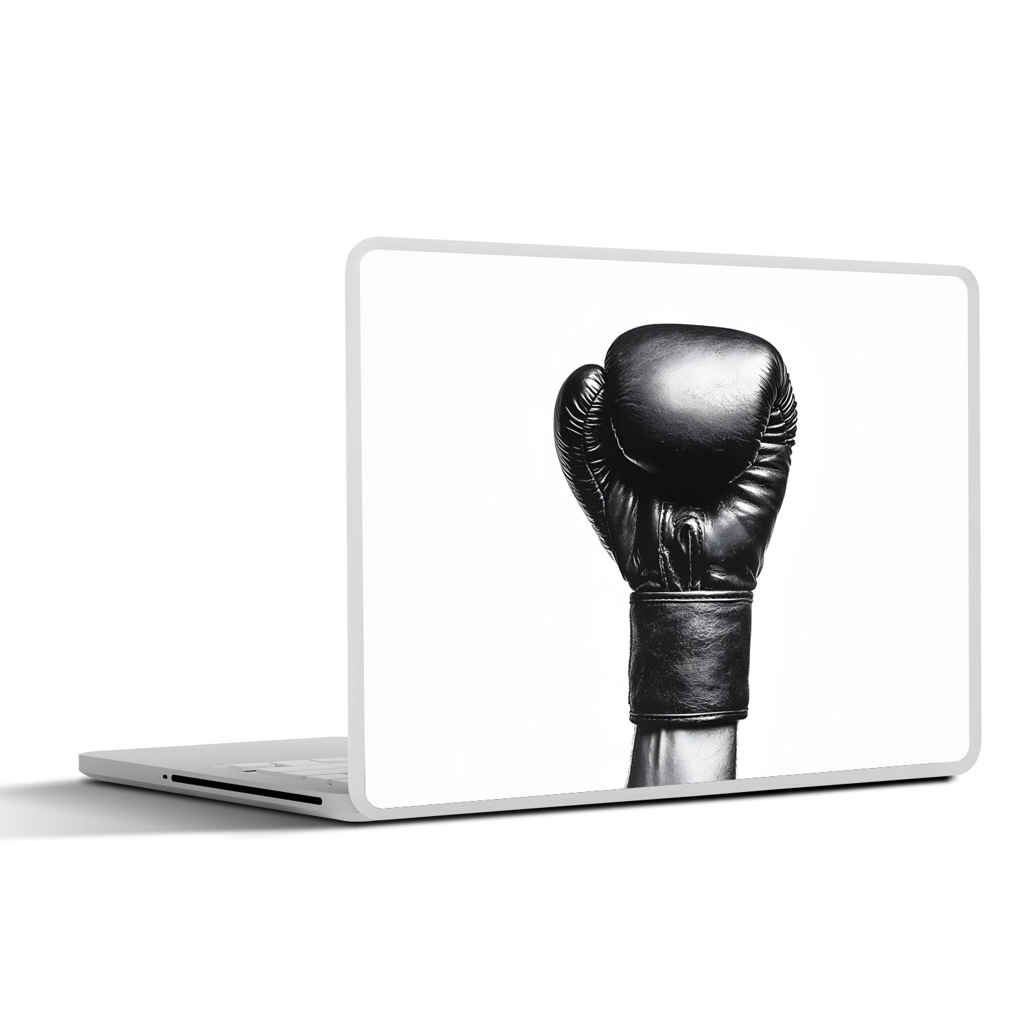 MuchoWow Laptop-Aufkleber Boxhandschuh - Schwarz - Hand, (1tlg), Aufkleber Geeignet für Laptops, Schutz vor Kratzern, Sticker, 31x22 cm
