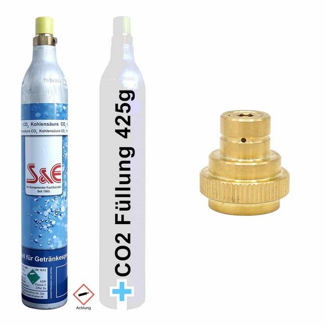 BlueCraft Wassersprudler, (1-tlg), Universal CO2 Zylinder 425 g Kohlensäure für bis zu 60l Sprudelwasser