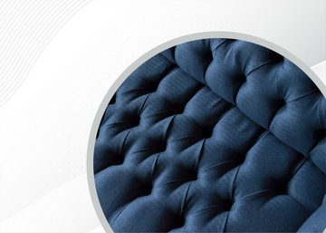 JVmoebel Chesterfield-Sofa Blauer Chesterfield 3Sitzer Blau Wohnzimmer Modern Design Sofa, Made in Europe