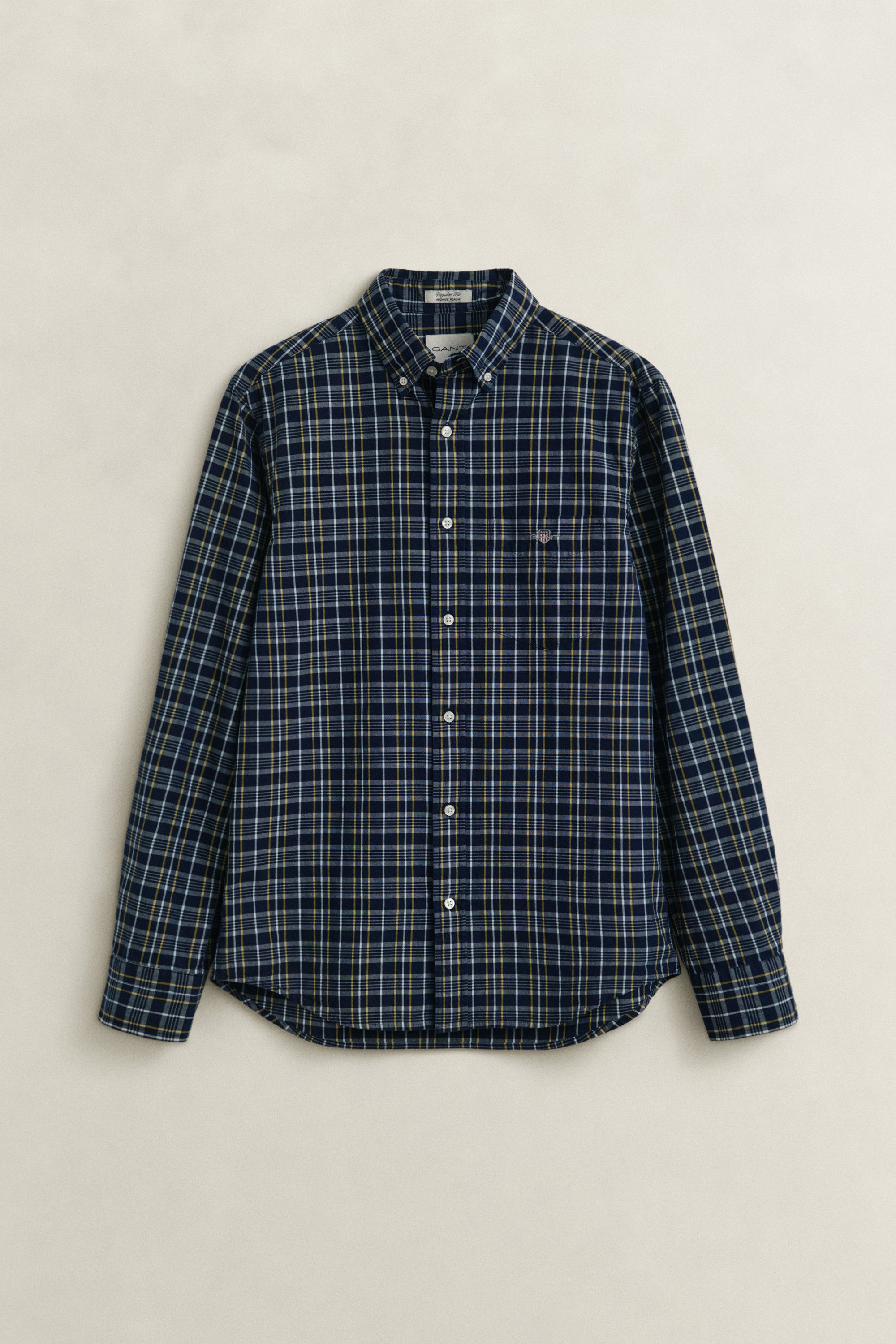Gant Langarmhemd REGULAR ARCHIVE POPLIN INDIGO CHECK Regular fit mit Karomuster