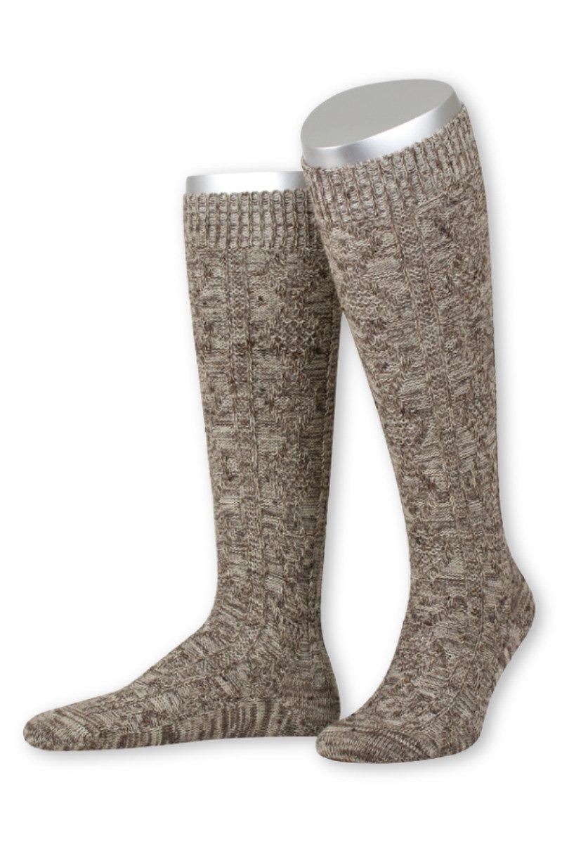 Trachtensocken Trachten Kniestrümpfe - L5623L - beigemeliert, braunmeliert