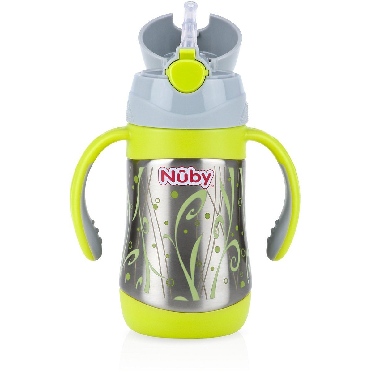 Kinder Babyernährung Nuby Trinklernbecher Thermo Trinkhalmflasche Clik-It, Edelstahl, 280 ml