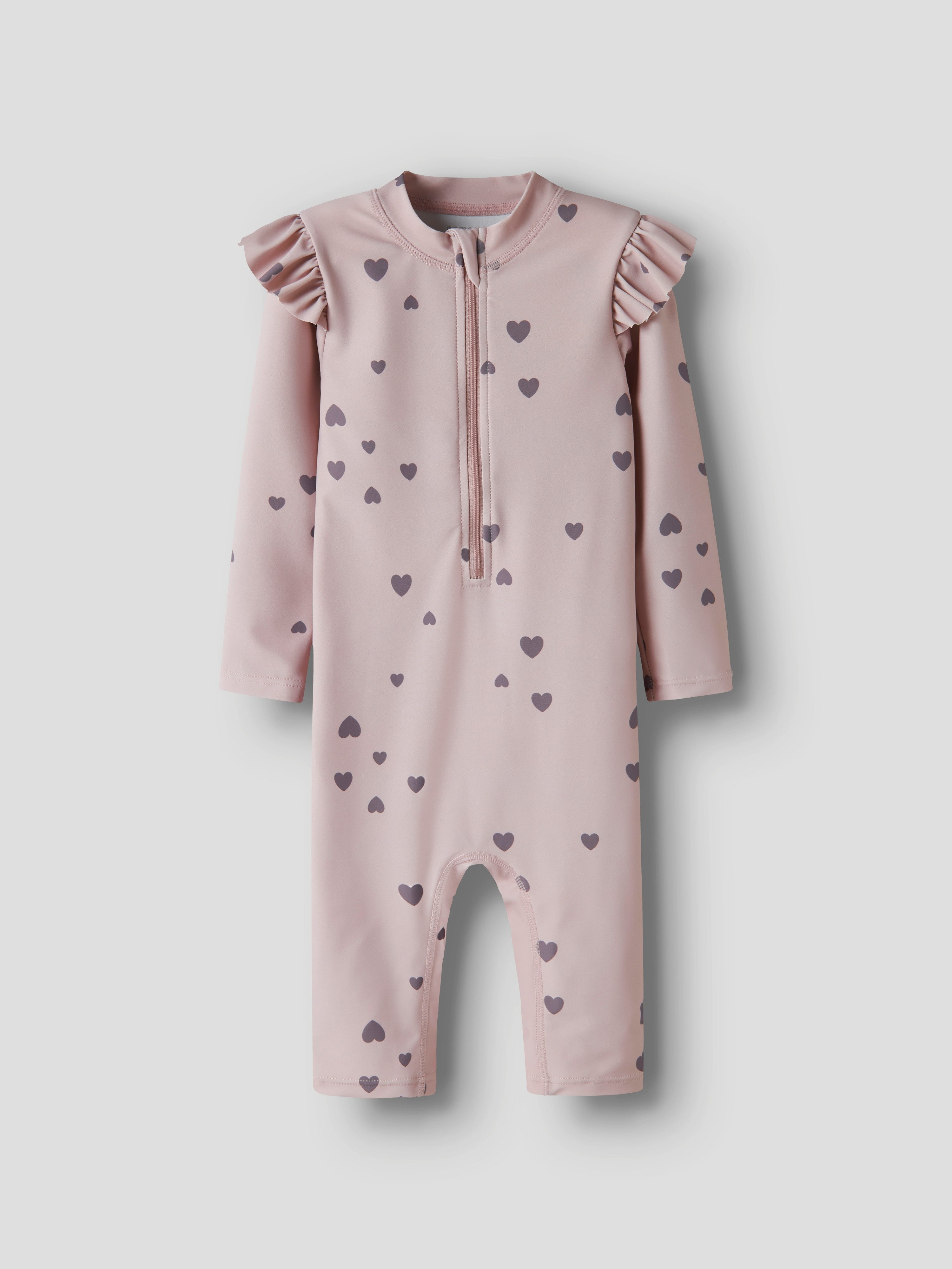 Name It Badeanzug NMFZIPPA 3/4 UV SWIMSUIT Overall mit langem Arm und Rüschen