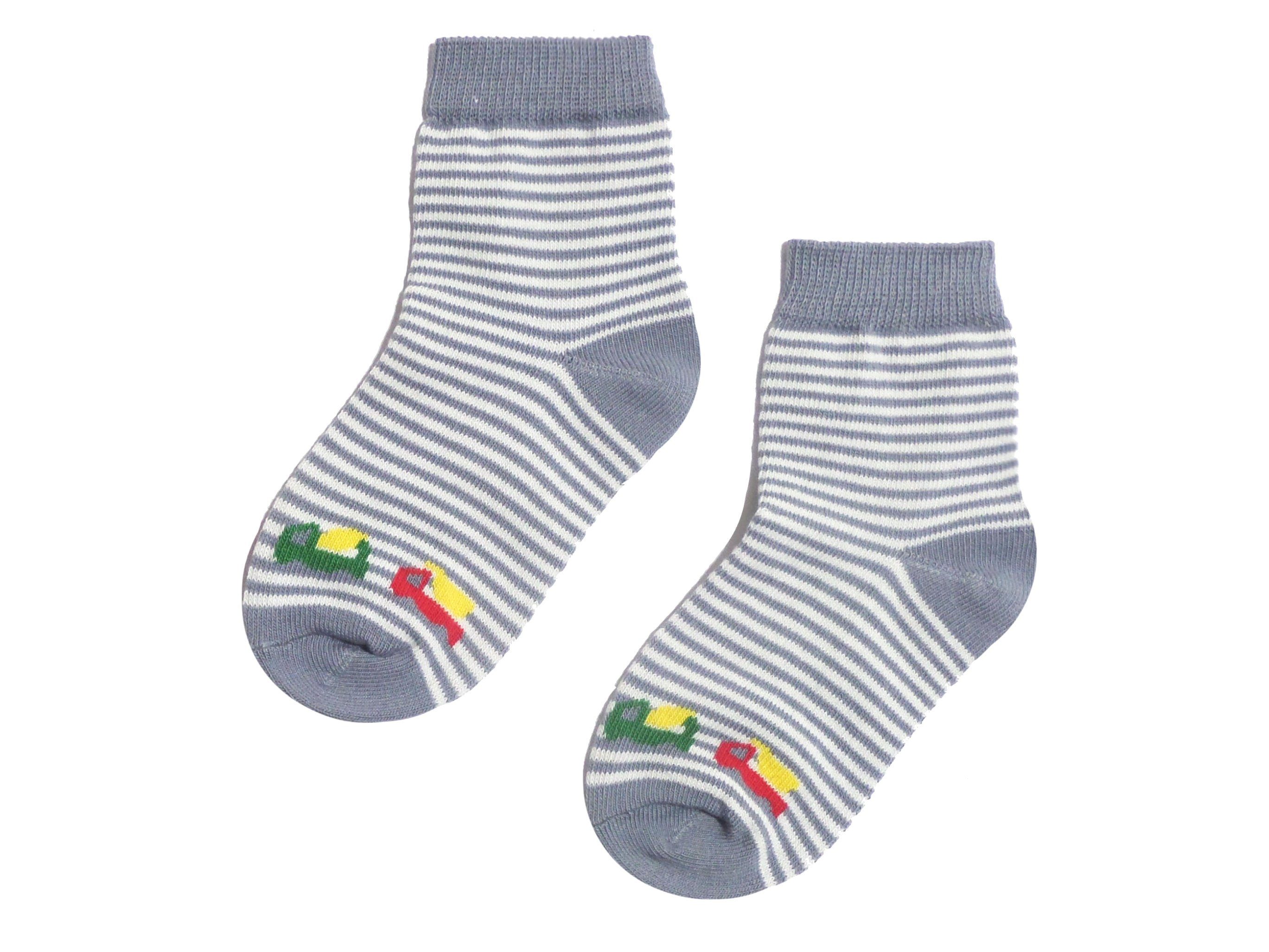 Sport Funktionswäsche WERI SPEZIALS Strumpfhersteller GmbH Socken Kinder Socken 5-er Pack Bunte Autos aus Baumwolle (Set) 5er-Pa