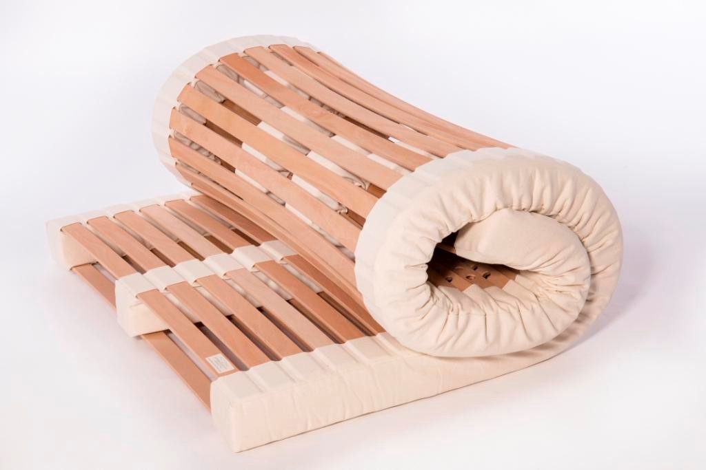 Rollrost Premium Schlafsystem – metallfrei – individuell verstellbar, geborgenschlafen, Massivholz aus Buche, 100 % metallfreie Konstruktion