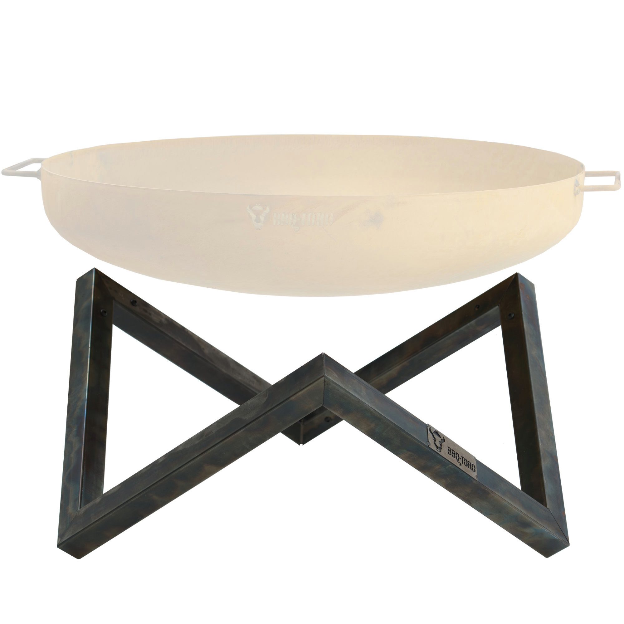 BBQ-Toro Feuerschale Karbonstahl Feuerschalen Gestell für Ø 80 cm Feuerschalen, V-