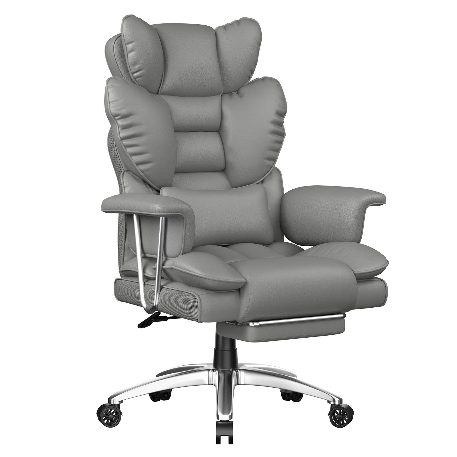 ZAISZE Bürostuhl Ergonomischer Bürostuhl mit Ruhefunktion, 136° Neigung (Spar-Set), Arretierbare Rückenlehne, klappbare Fußstütze, Belastbarkeit: 150 kg