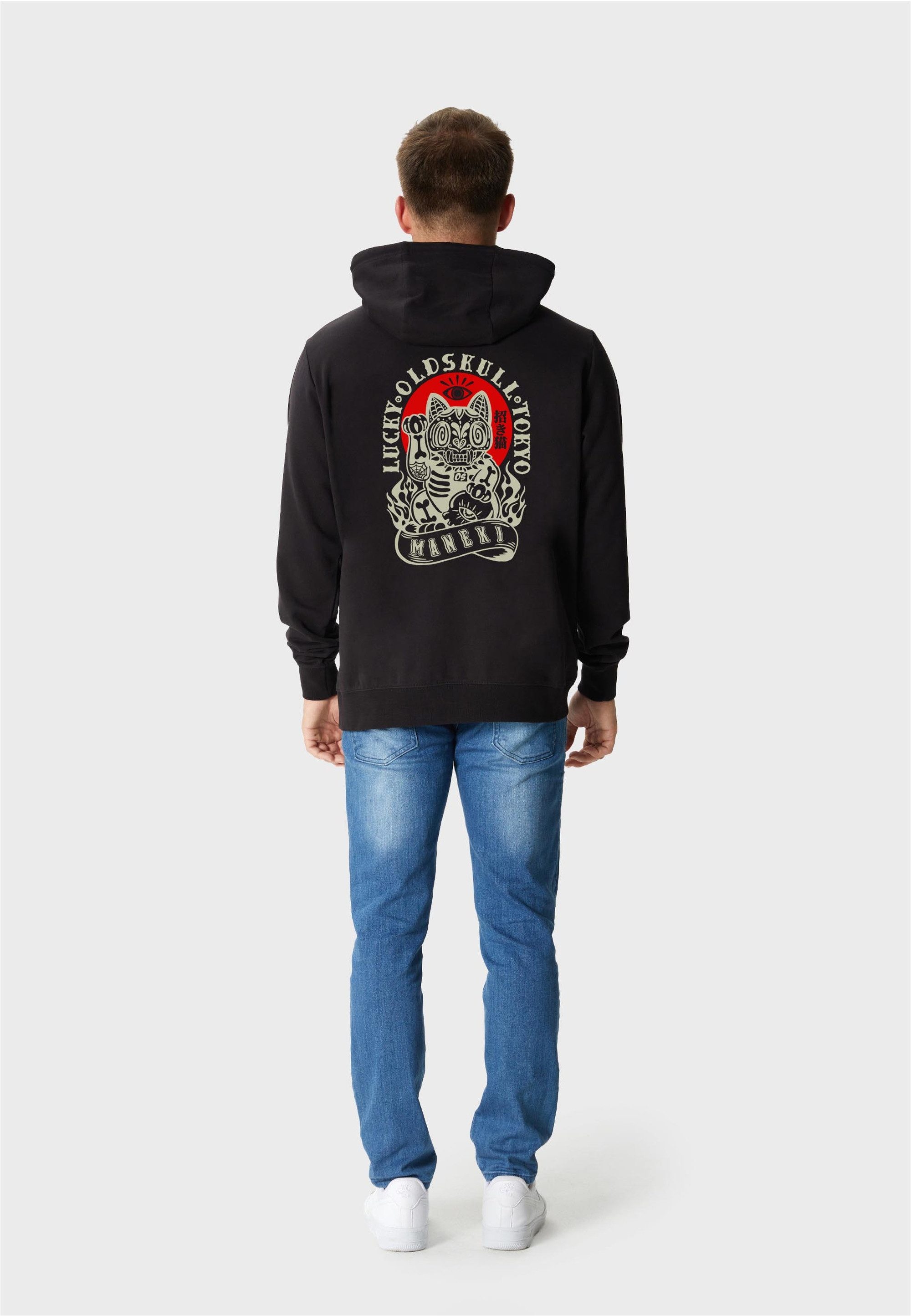 Oldskull Kapuzensweatshirt Asian Rebel Cat Kanji Graphic Traditionelles fer günstig online kaufen