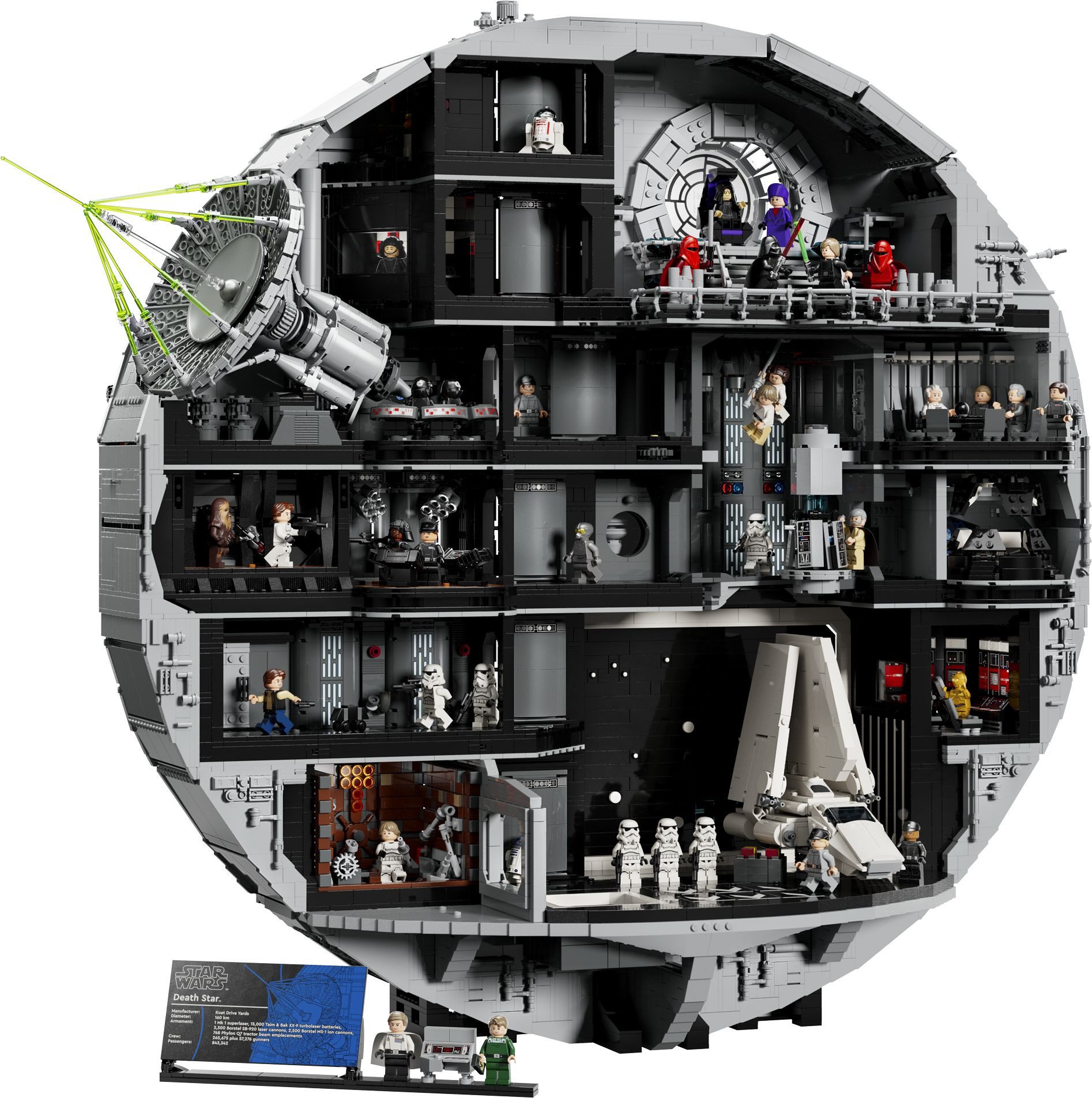 LEGO® Star Wars - Todesstern (75419) Konstruktions-Spielset, (9023 St), Enthält 36 Minifiguren sowie 2 Droiden