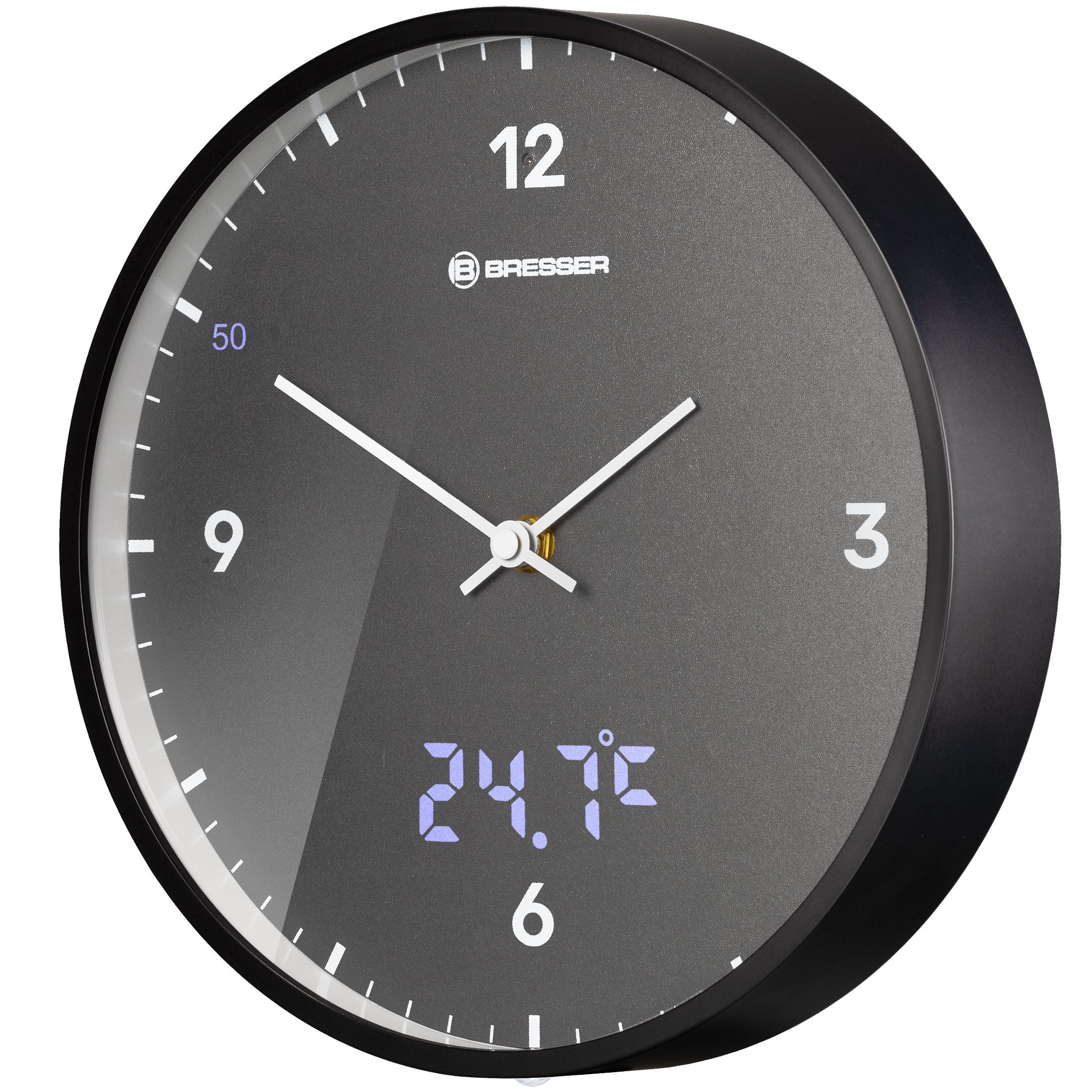 BRESSER Wanduhr MyTime LEDsec Wanduhr 24 cm - anthrazit günstig online kaufen