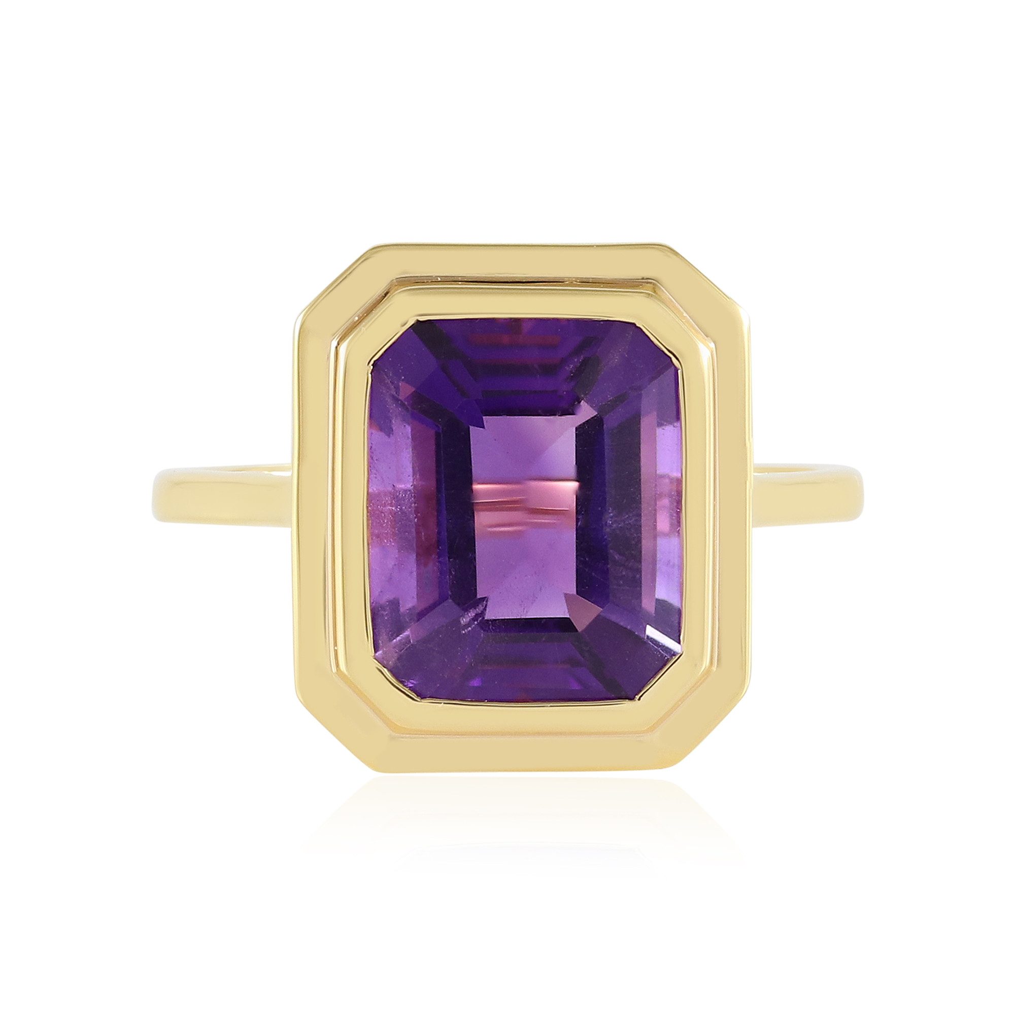 Cavill Solitärring Marokkanischer Amethyst Goldplattierter Silberring (1-tlg)