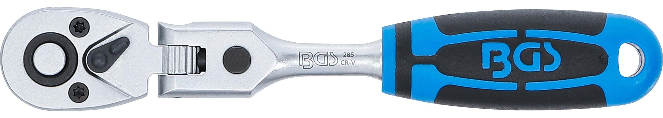 Umschaltknarre technic BGS (1/4) Gelenkknarre, mm 6,3 arretierbar, Außenvierkant Abtrieb