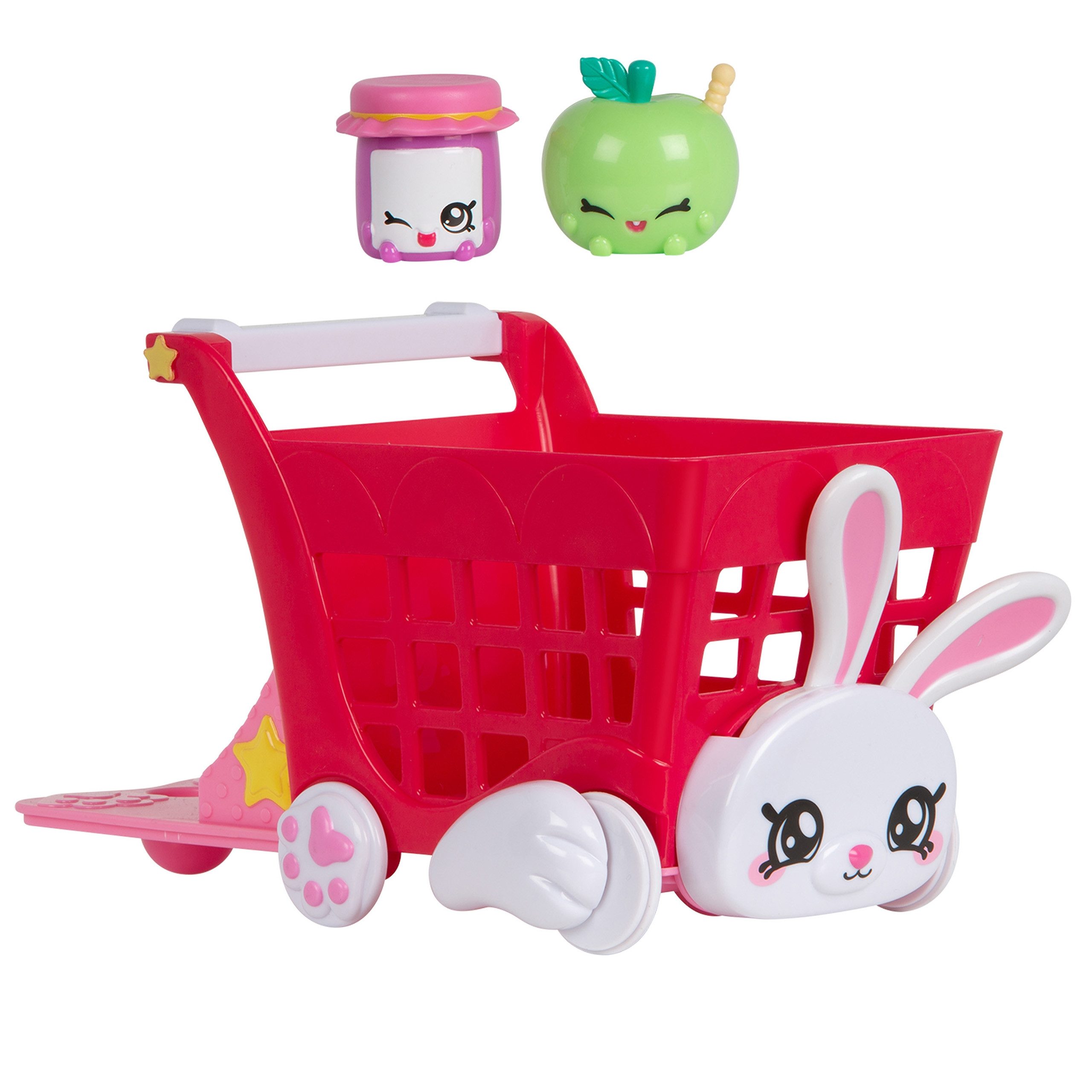 KINDI Spiel-Einkaufswagen Kindi Kids Einkaufswagen + 2 Shopkins, Puppenzubehör für Kinder