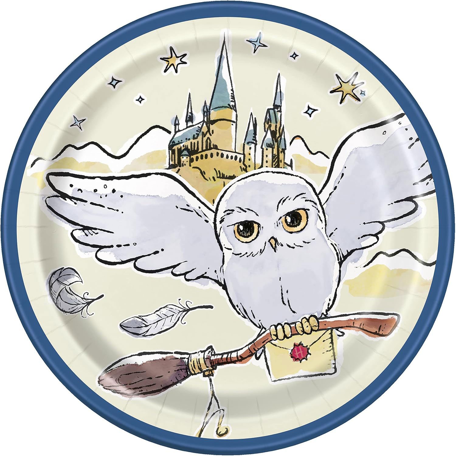Unique Industries Inc. Geschirr-Set Pappteller 'Harry Potter - Hedwig', Ø18 cm / 8 St, Papier